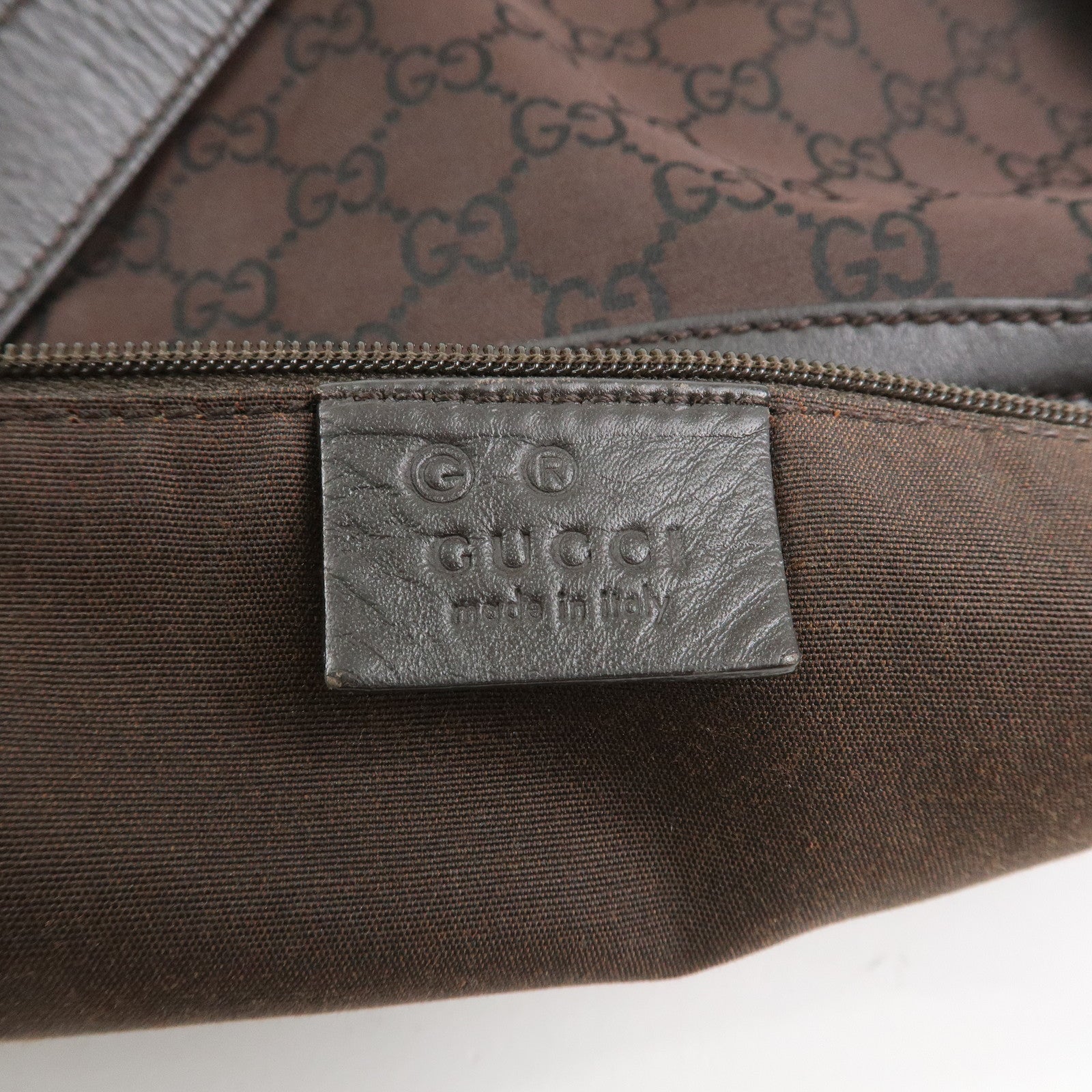GUCCI GG Monogram Nylon Shoulder Bag Hand Bag Brown 264219