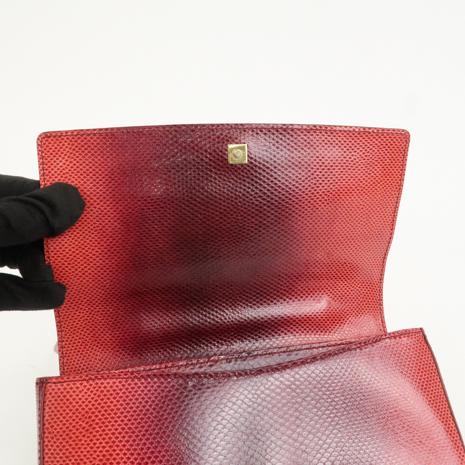 GUCCI Logo Leather Hand Bag Shoulder Bag Red 011.4227