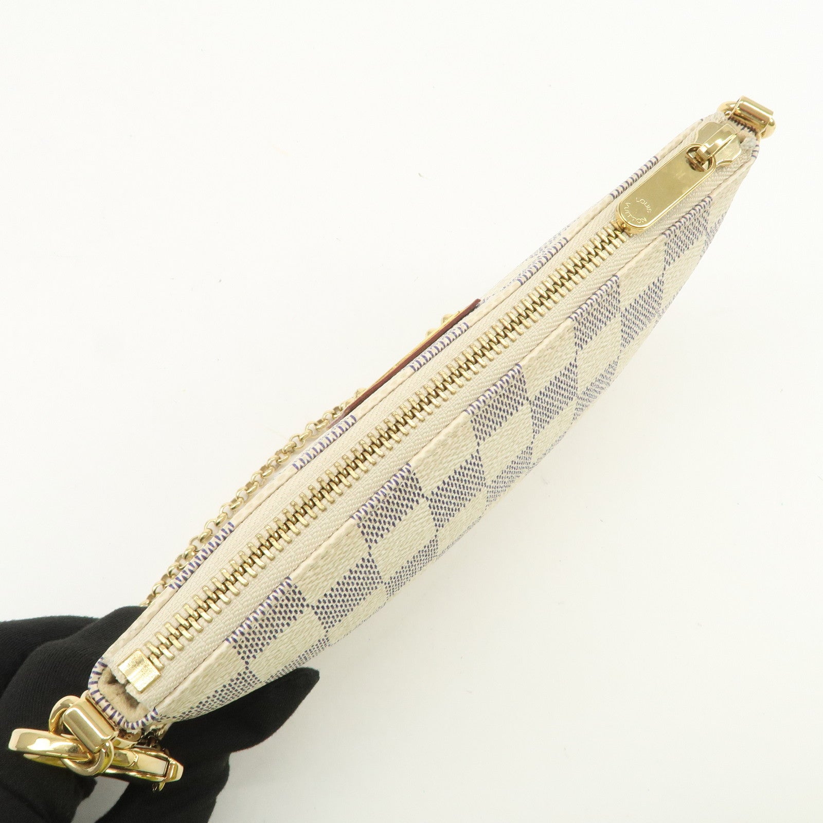 Louis Vuitton Damier Azur Pochette Milla MM Mini Pouch N60027