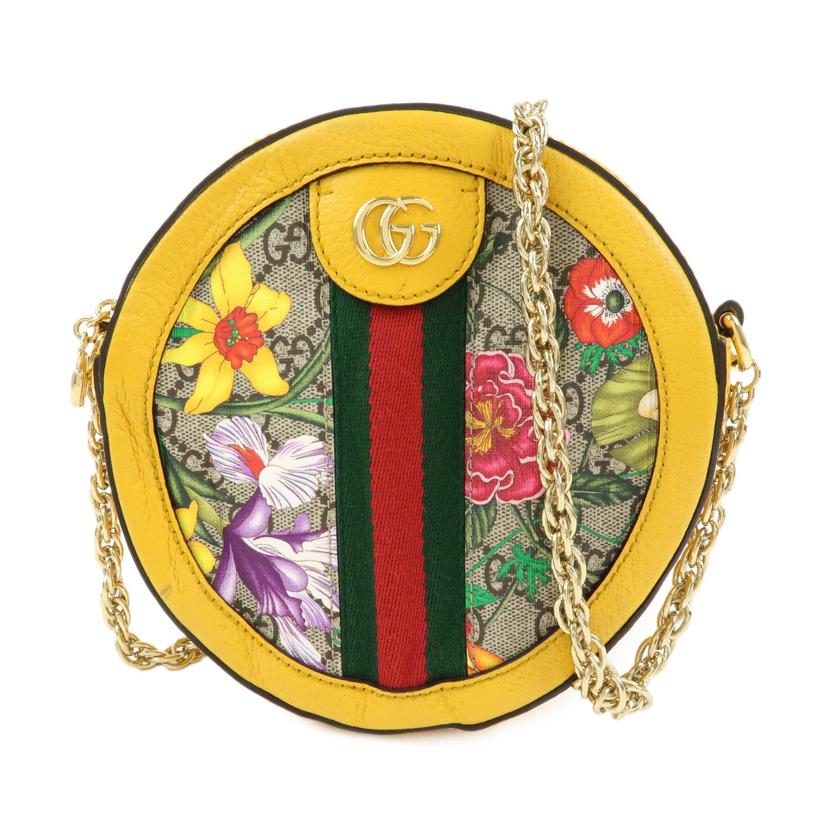 GUCCI Ophidia Sherry Double G Round Mini Chain Shoulder Bag 550618