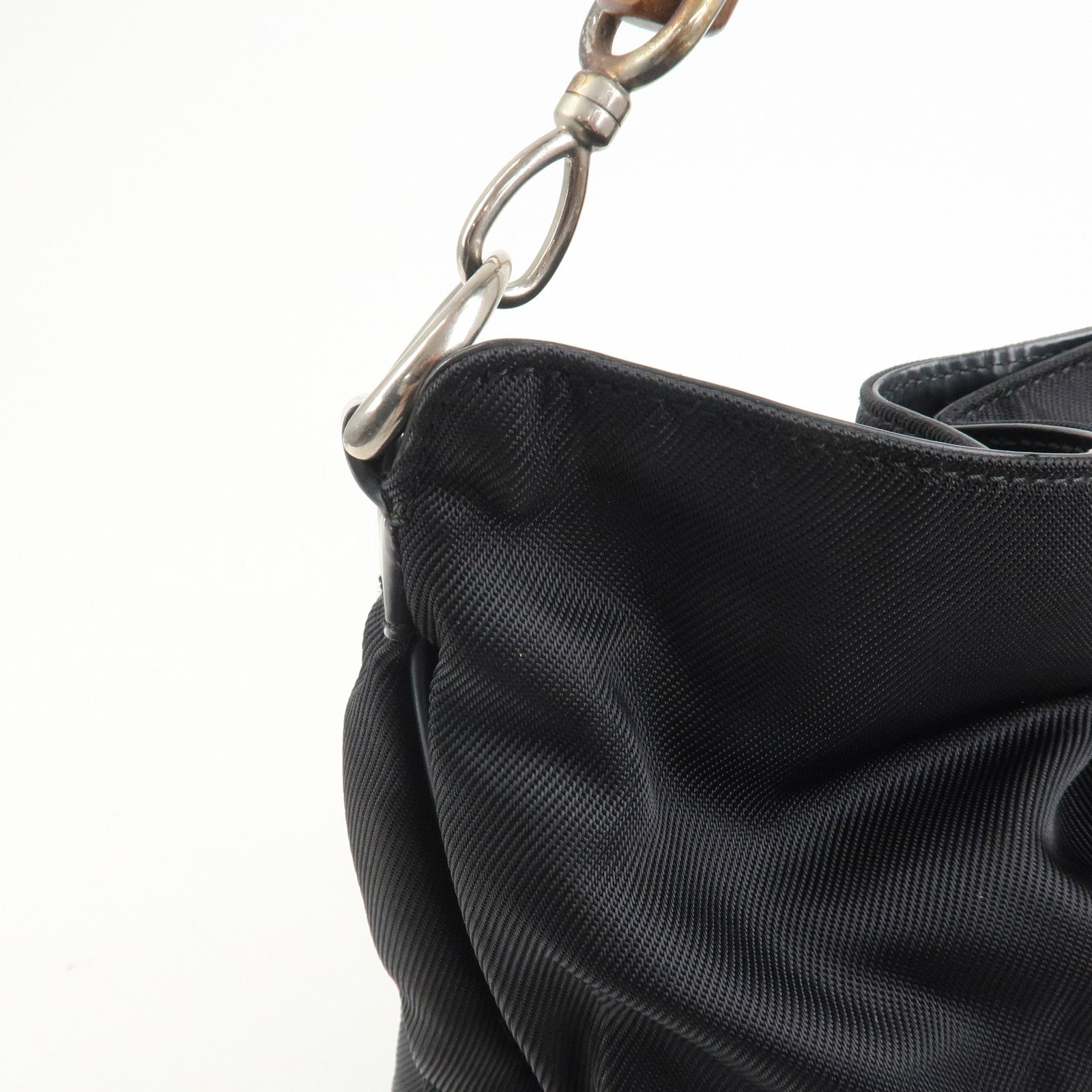 GUCCI Bamboo Nylon 2Way Bag Hand Bag Shoulder Bag 001.2404