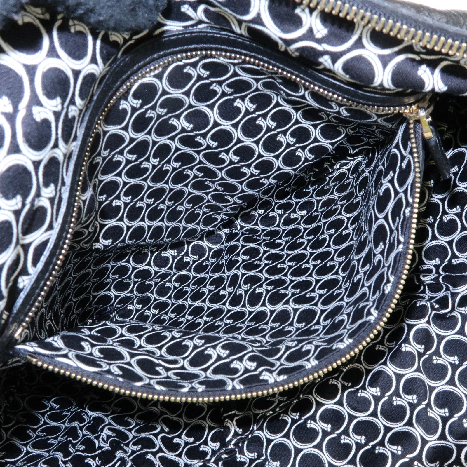 GUCCI Horsebit Leather 2Way Bag Hand Bag Shoulder Bag Black 189888