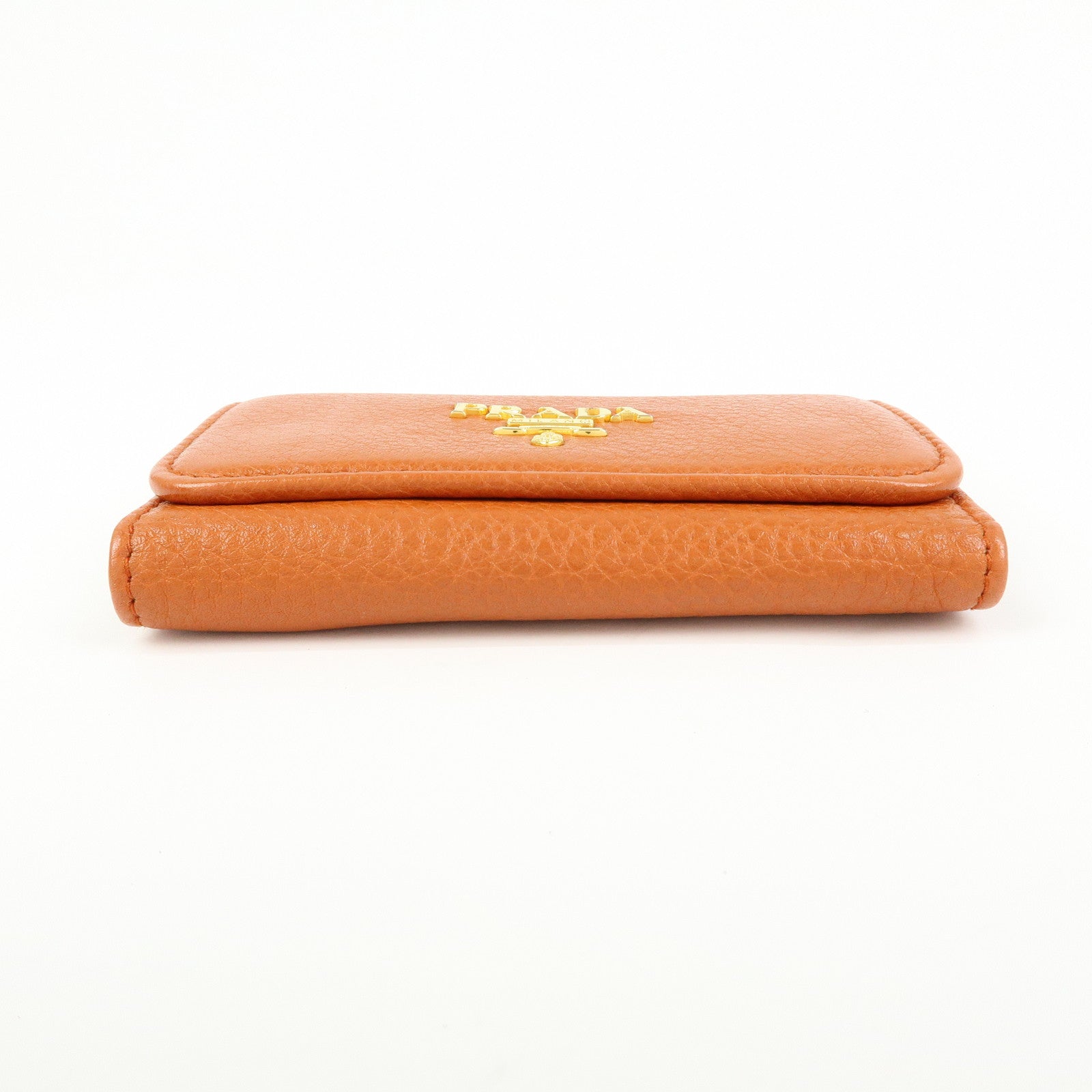 PRADA Leather Key Case Key Chain Key Holder Orange