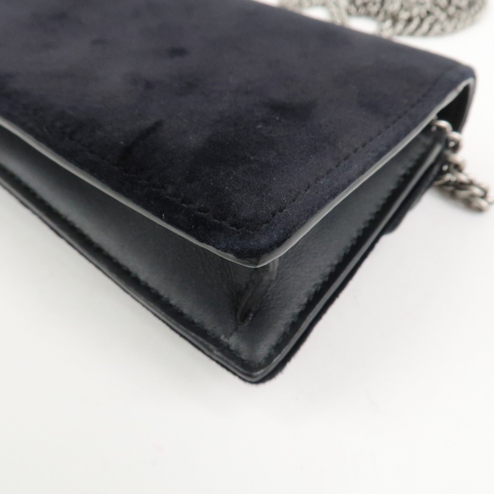 GUCCI Dionysus Super Mini Bag Velvet Chain Shoulder Bag Black476432