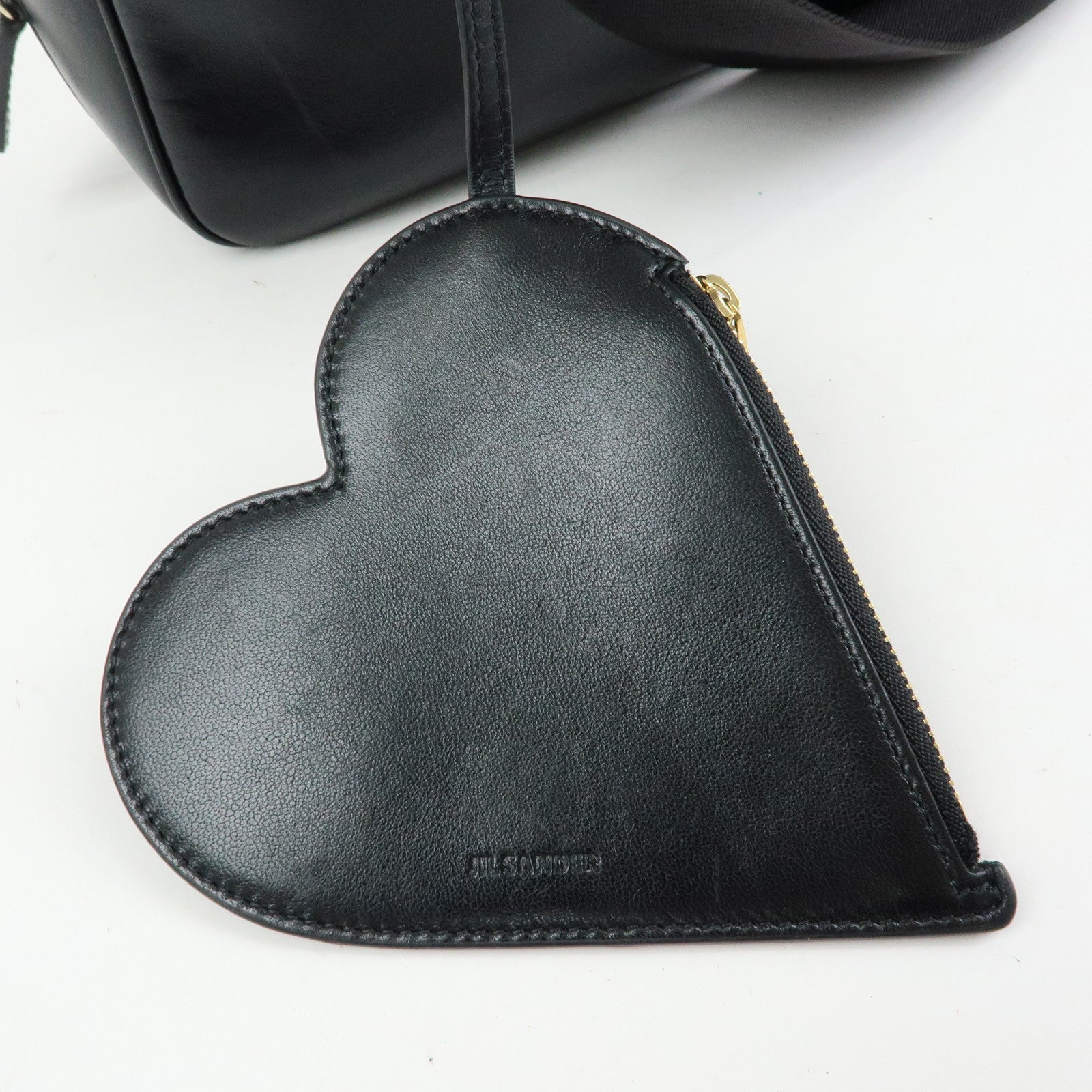JIL SANDER Leather 2Way Bag Hand Bag Shoulder Bag Pouch Black