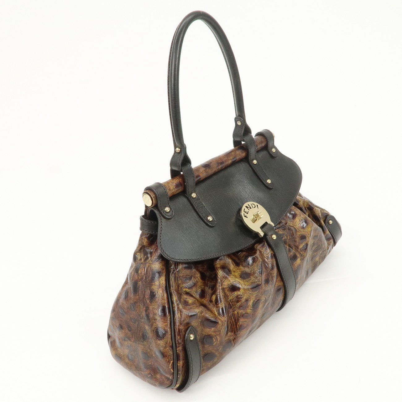 FENDI Bolsa Magic Hand Bag Shoulder Bag Brown 8BN144