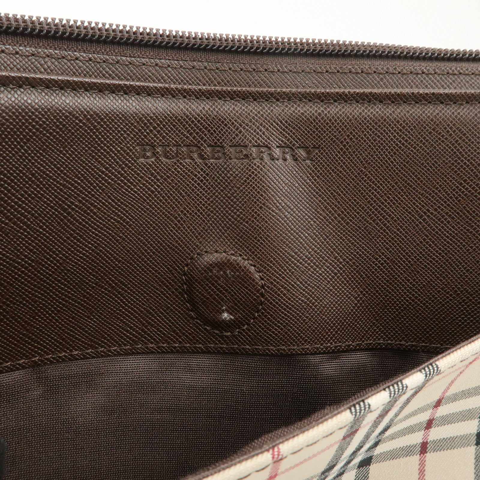 BURBERRY Nova Plaid Canvas Leather Shoulder Crossbody Bag Beige