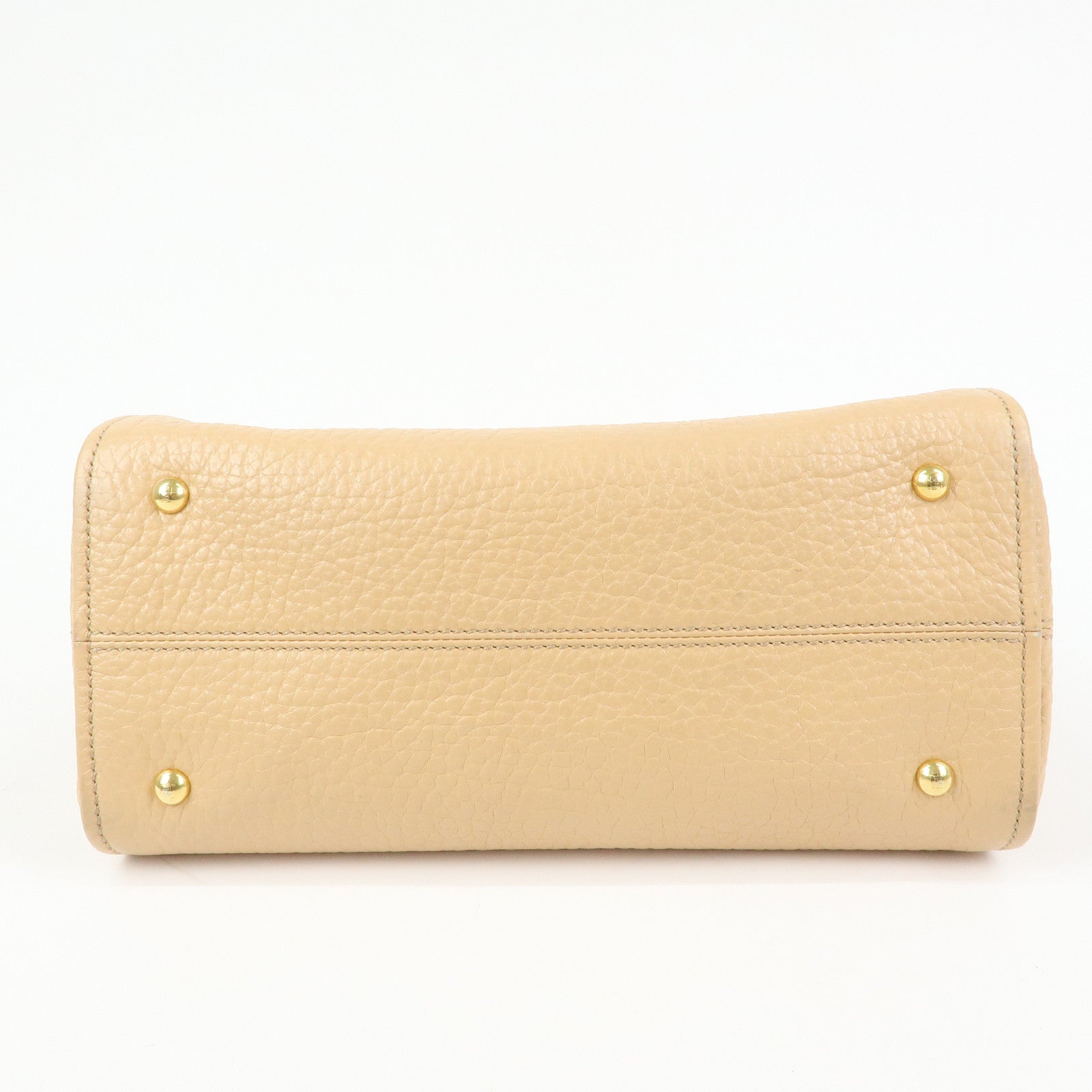 FENDI Chameleon Leather Hand Bag Tote Bag Beige 8BL114