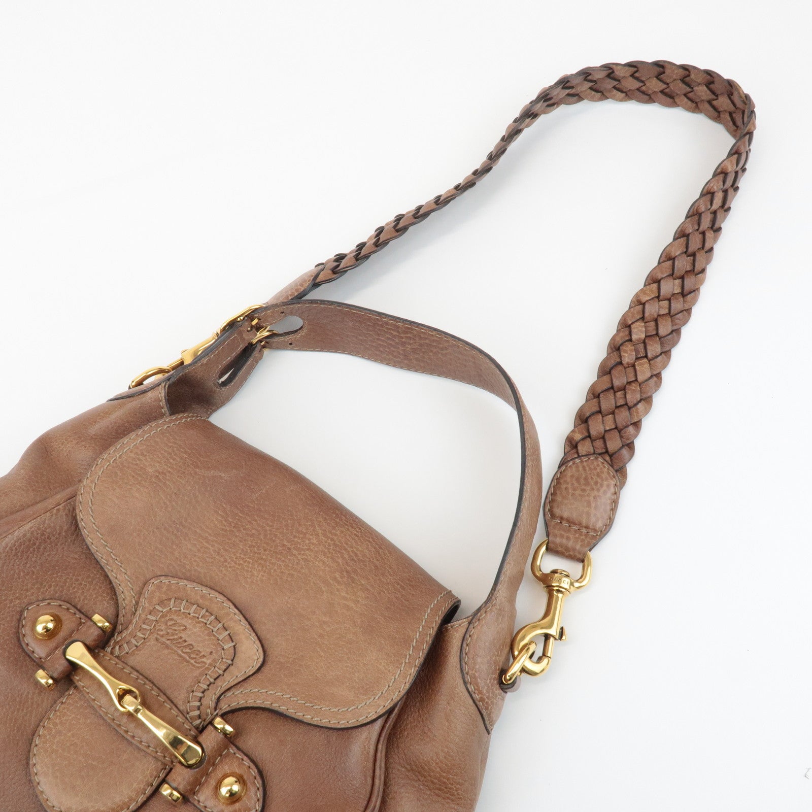 GUCCI New Pelham Leather 2Way Bag Shoulder Bag Brown 223955 Used