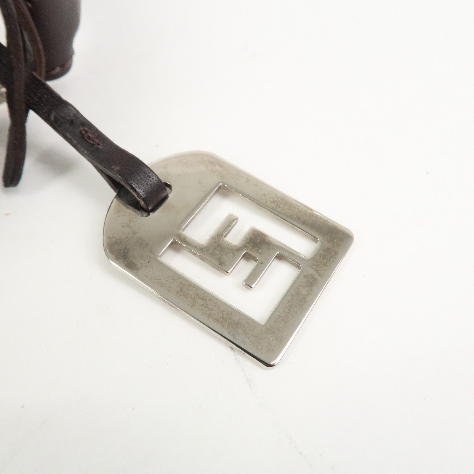 FENDI Canvas Leather Shoulder Bag Hand Bag Zebra Motif 8BR279