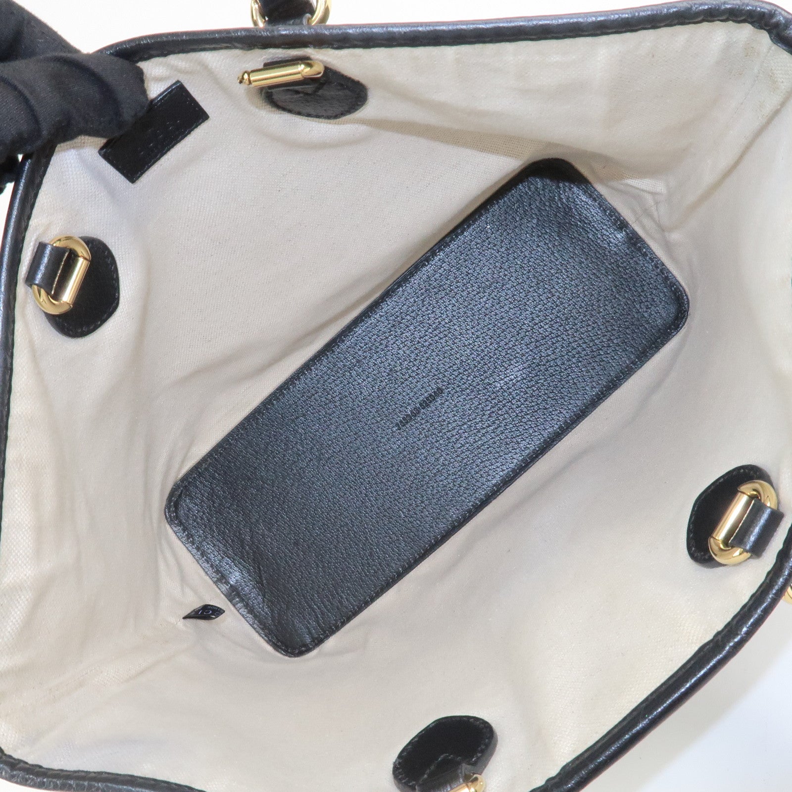 GUCCI GG Marmont Leather Tote Bag Shoulder Bag Black 765043