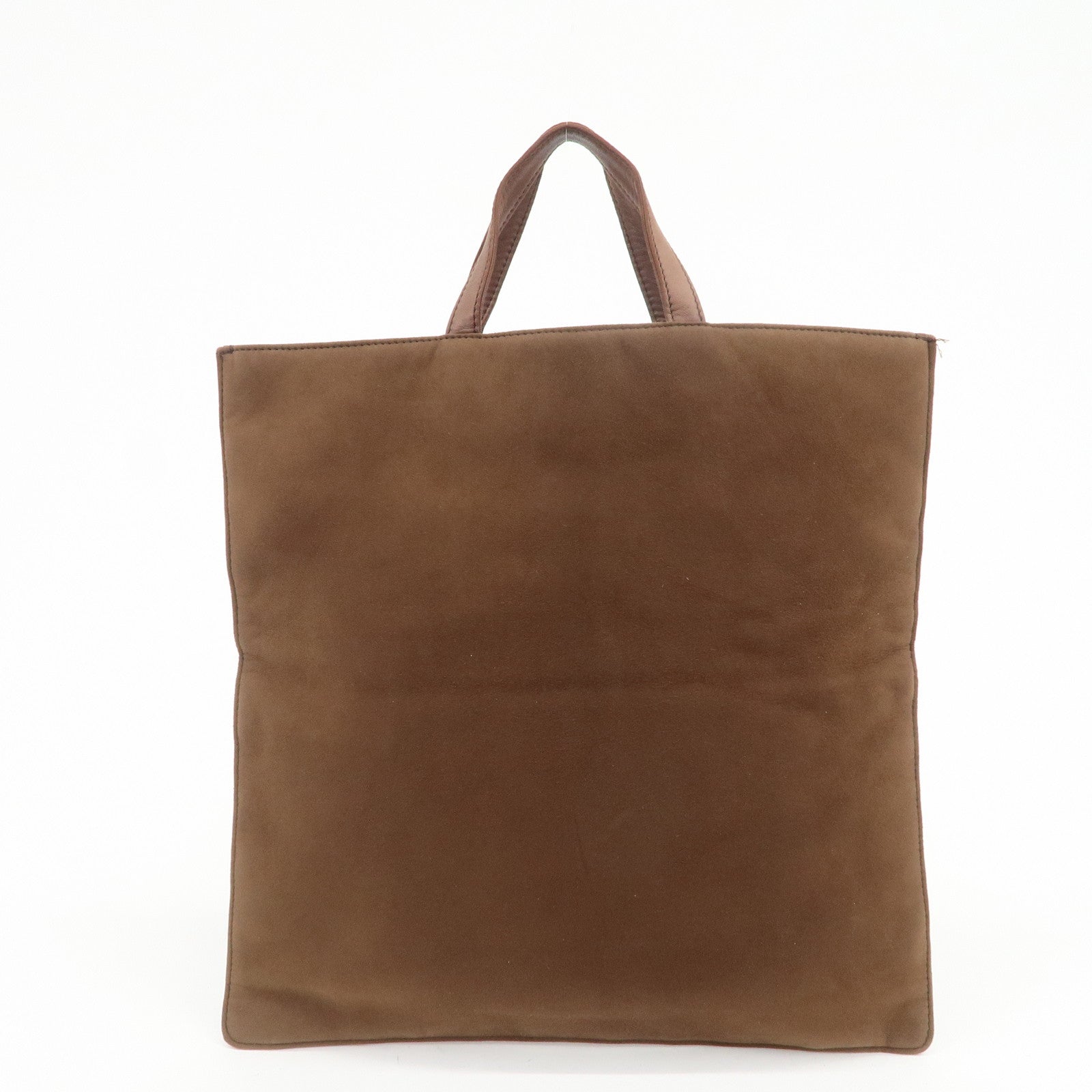 LOEWE Anagram Suede Tote Bag Hand Bag Brown