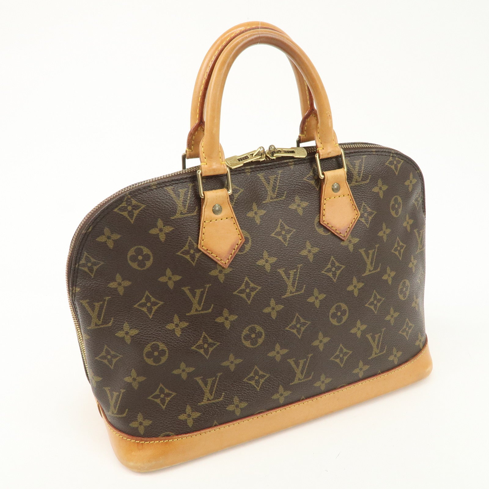 Louis Vuitton Monogram Canvas Alma Hand Bag Brown M51130 Used
