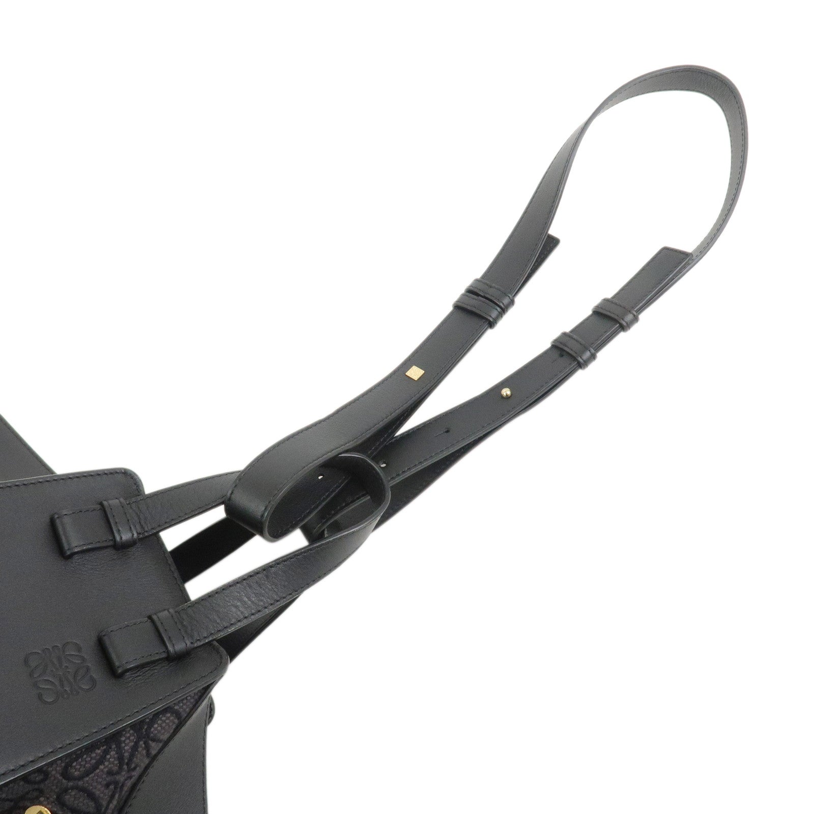 LOEWE Anagram Hammock Small Leather Shoulder Crossbody Bag Black