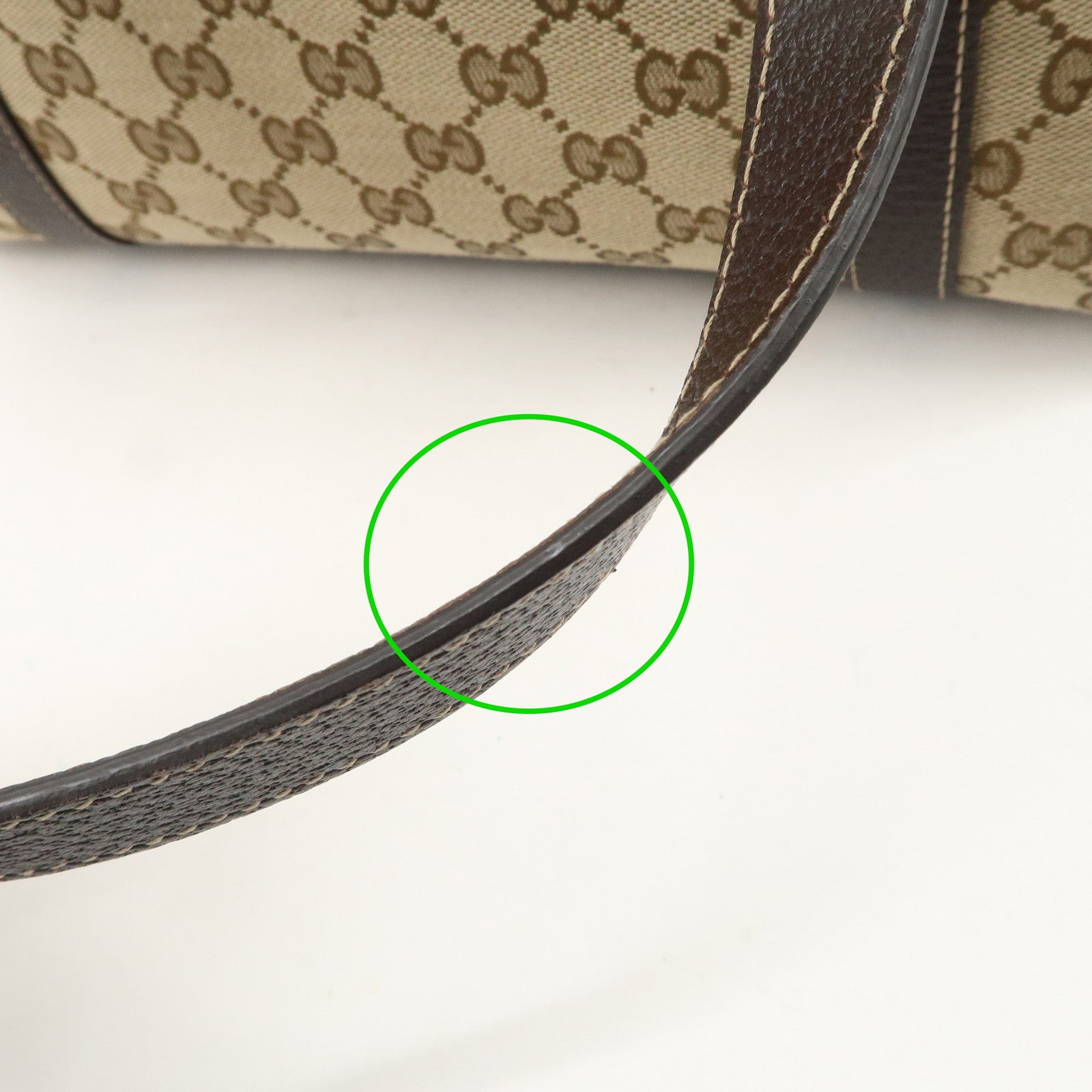 GUCCI Abbey GG Canvas Leather Shoulder Bag Beige Brown 141470 Used