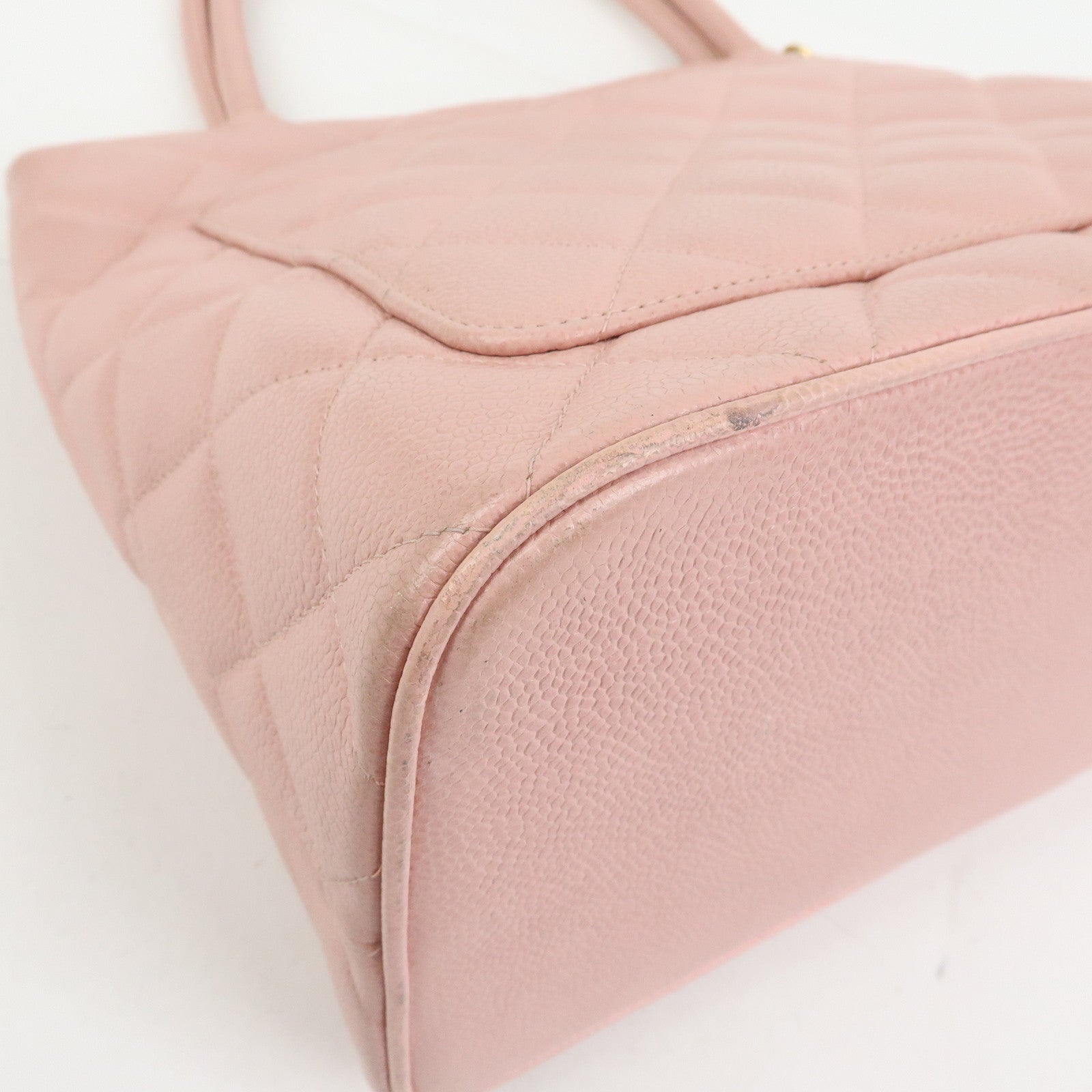 CHANEL Matelasse COCO Mark Medallion Tote Bag Hand Bag Pink A01804