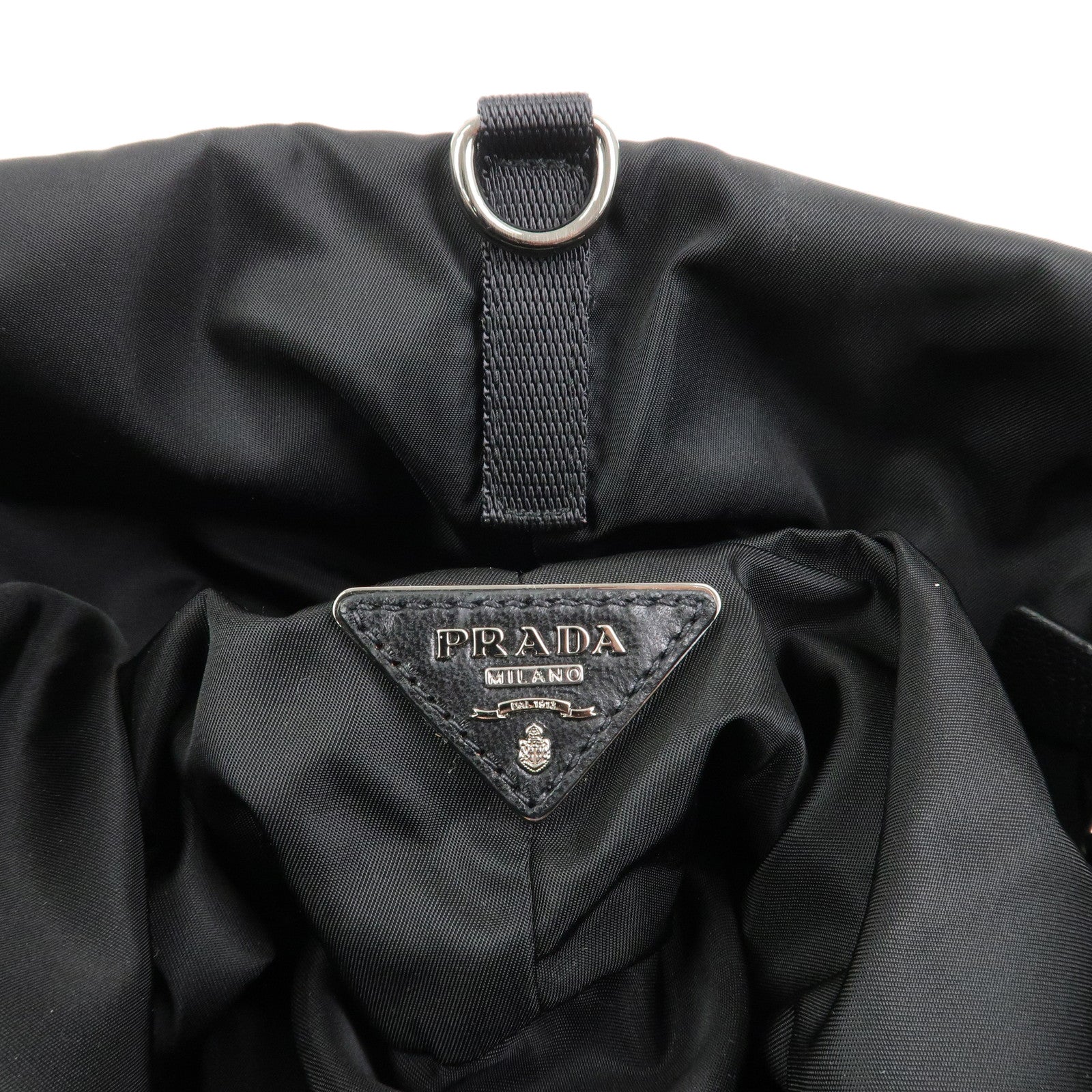 PRADA Logo Nylon Leather Leopard 2Way Bag Shoulder Bag Black B1959V
