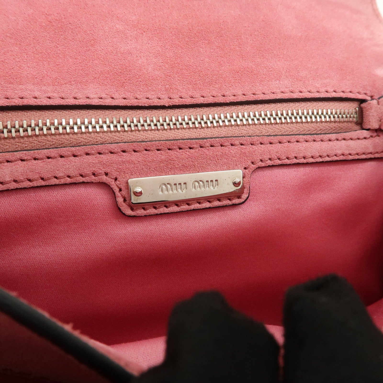 MIU MIU Madras Leather Shoulder Bag Crossbody Bag 5BH087 Used