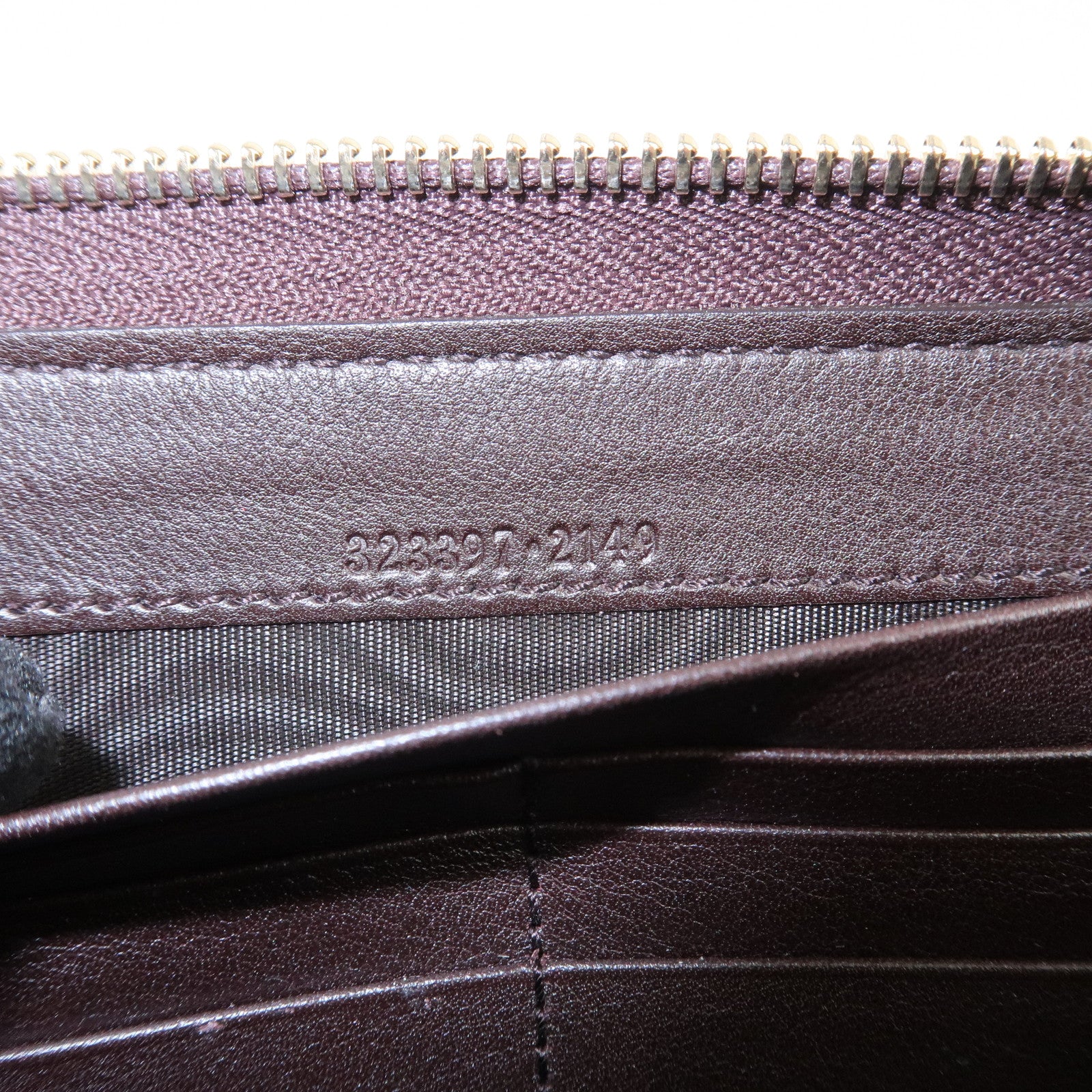 GUCCI Guccissima Interlocking G Round Zippy Wallet Brown 323397