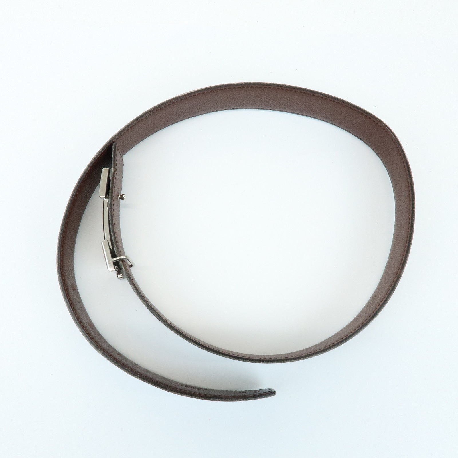 HERMES BoxCalf H Buckle Reversible Constance Belt □B Stamped Black