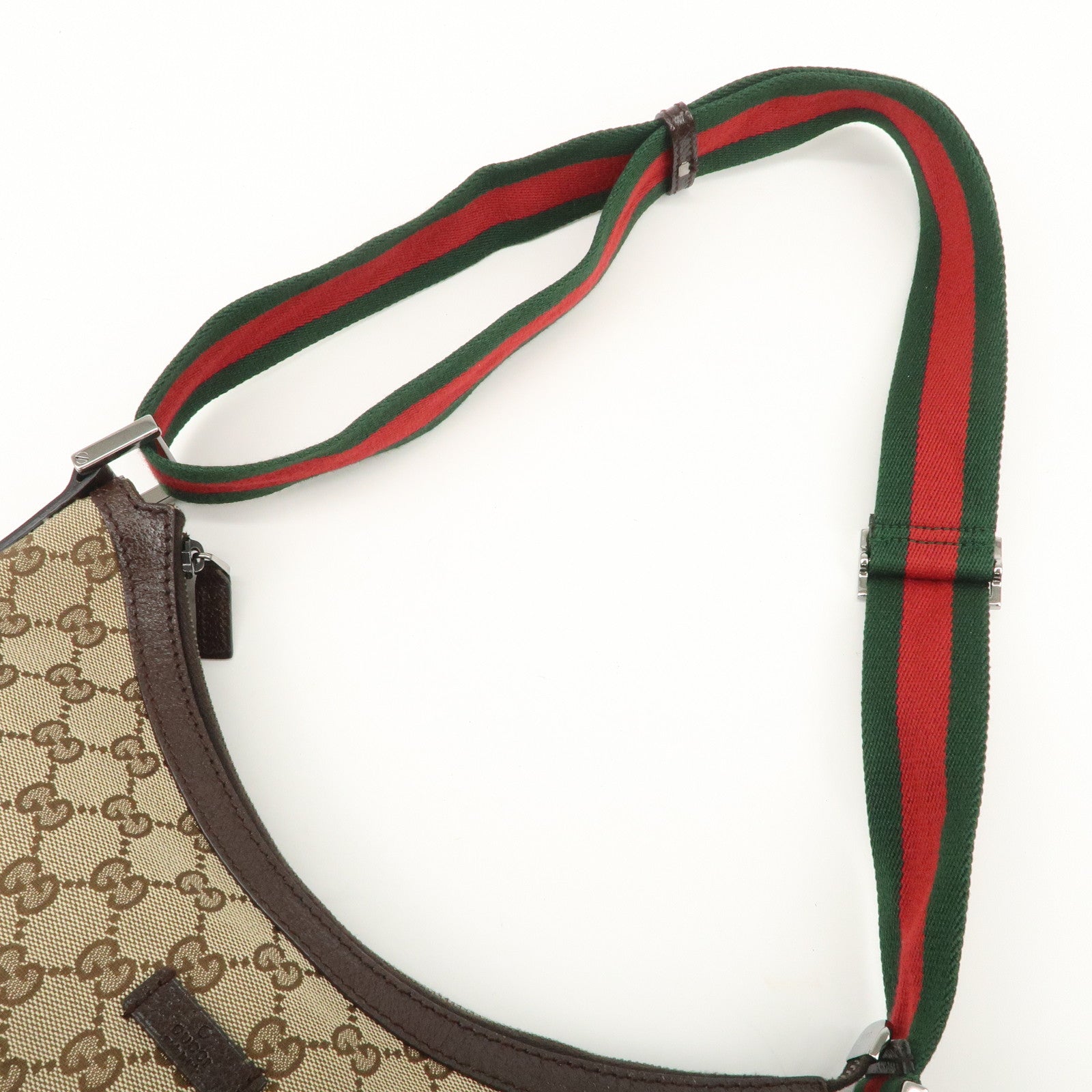 GUCCI Sherry GG Canvas Leather Shoulder Bag Beige Brown 181092