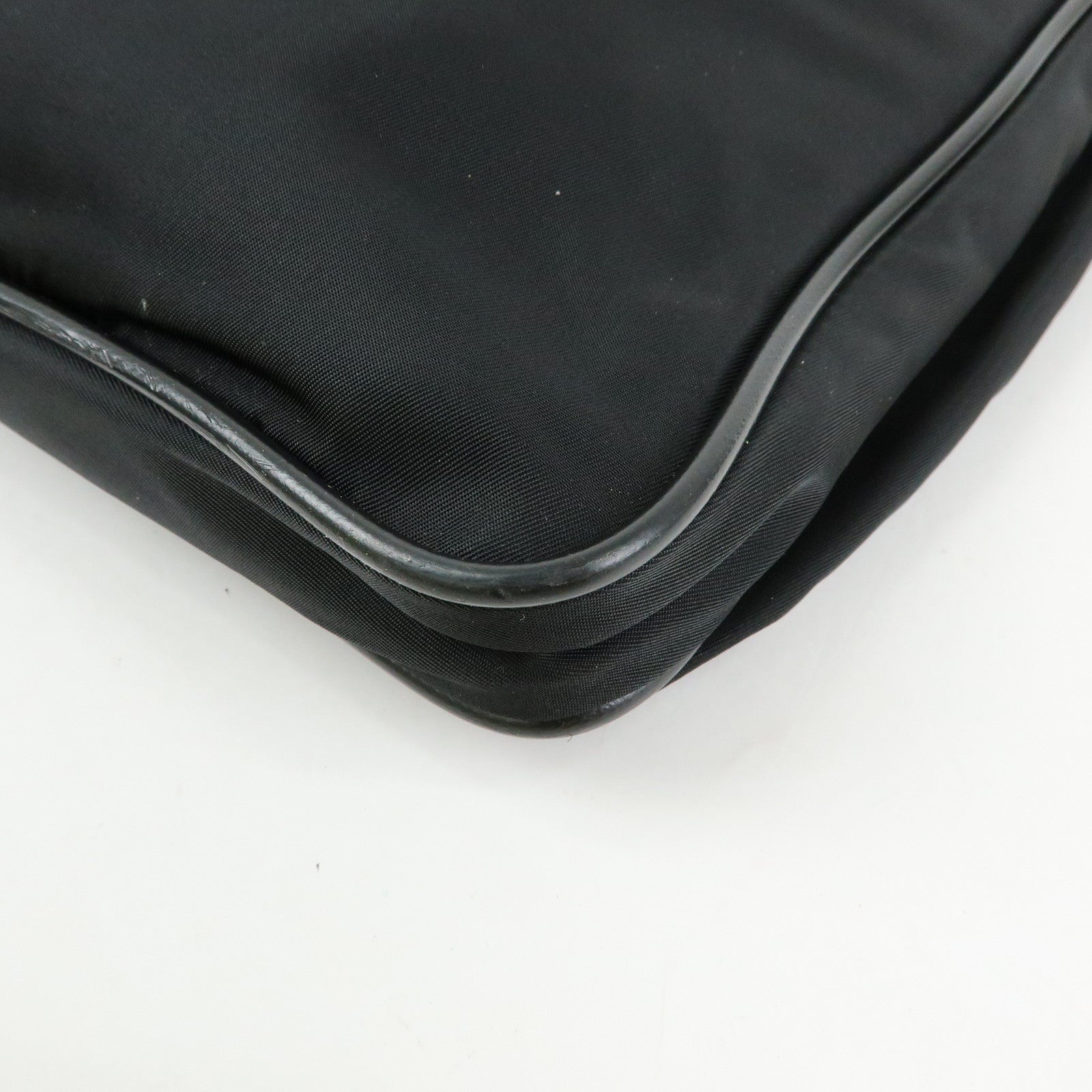 PRADA Triangle Logo Nylon Shoulder Bag Crossbody Bag Black