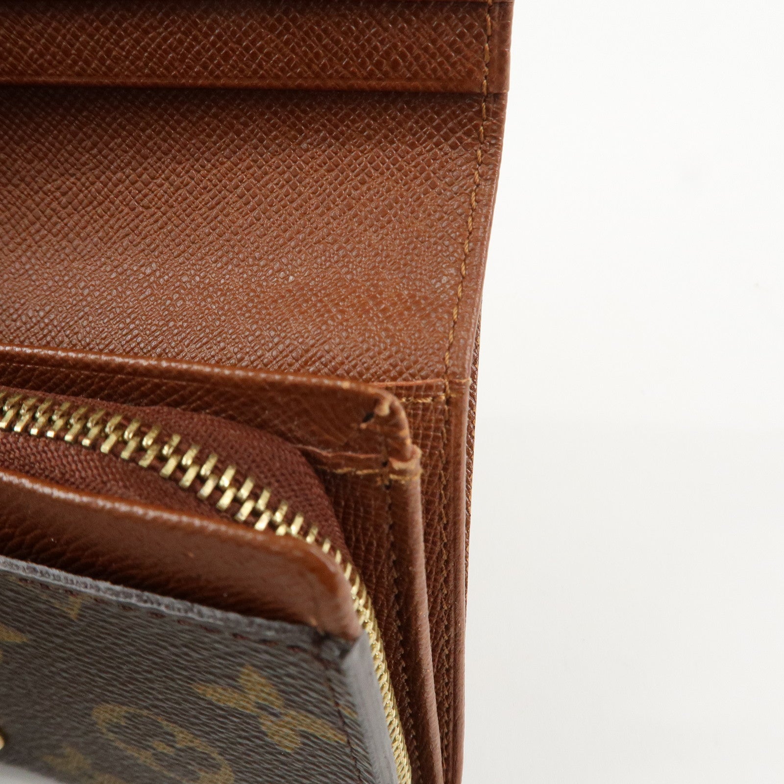 Louis Vuitton Monogram Porte Monnaie Zip Bifold Wallet M61735 Used