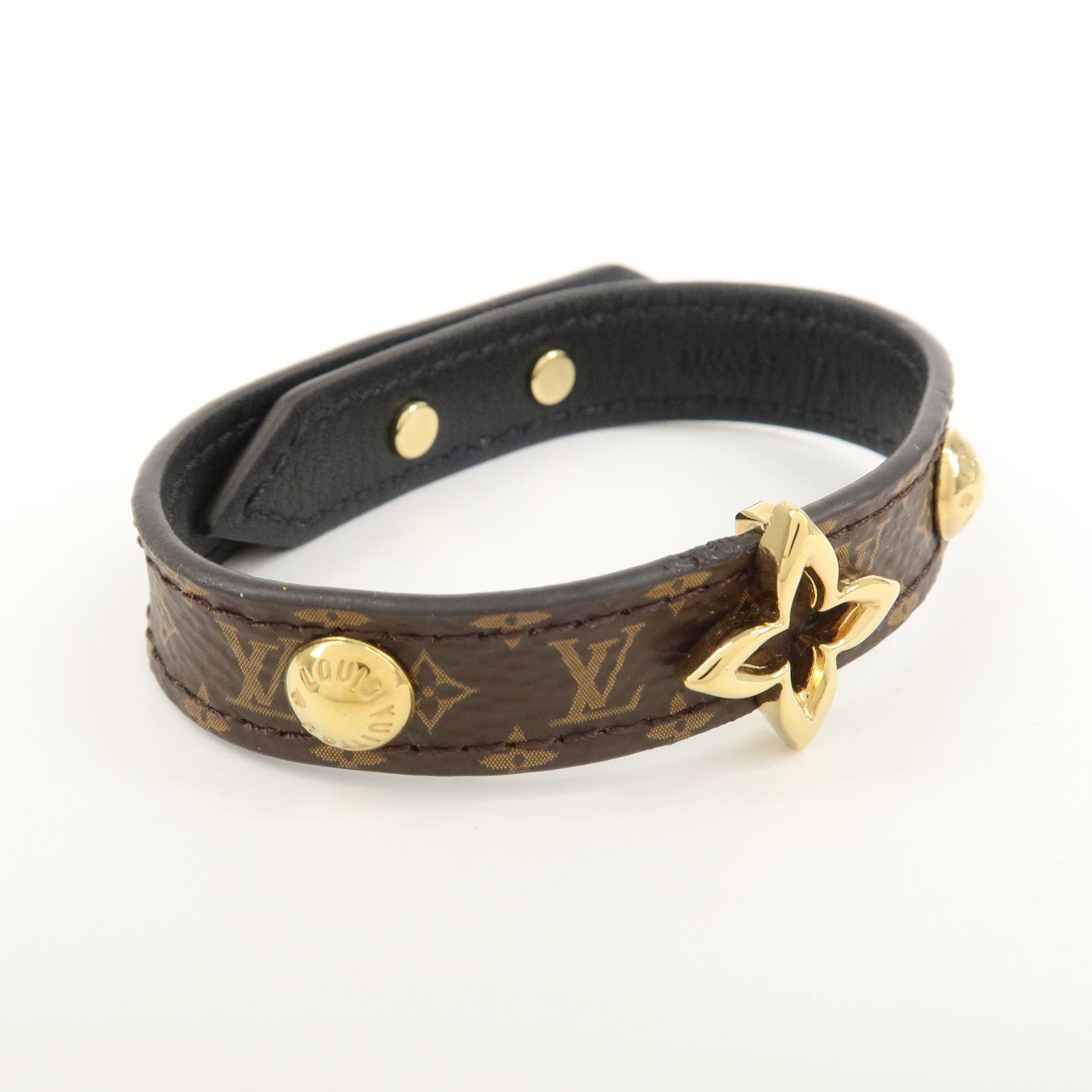 Louis Vuitton Monogram Canvas Blooming Bracelet Brown Gold M6534