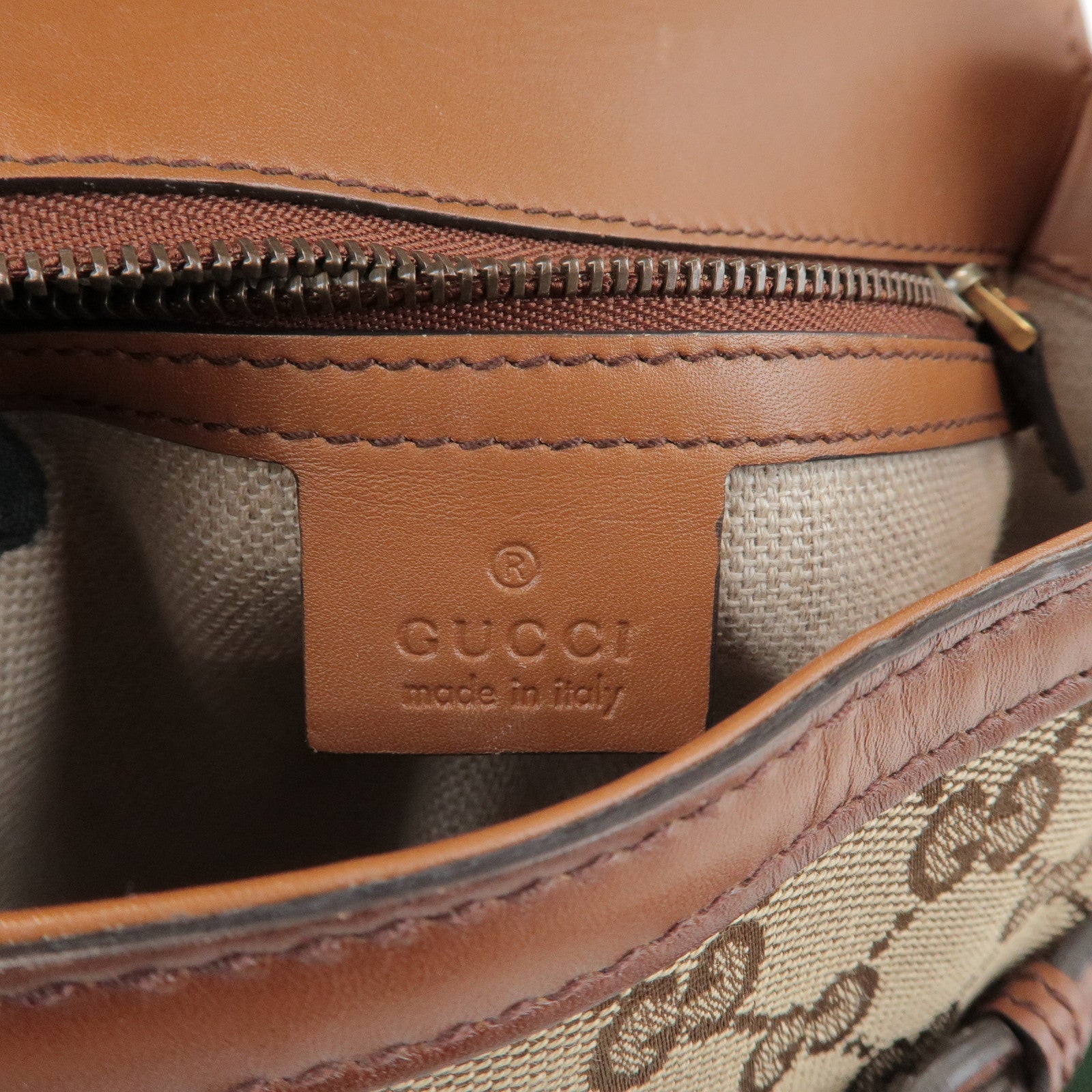 GUCCI Sherry GG Canvas Leather Lady Web Shoulder Bag 383848