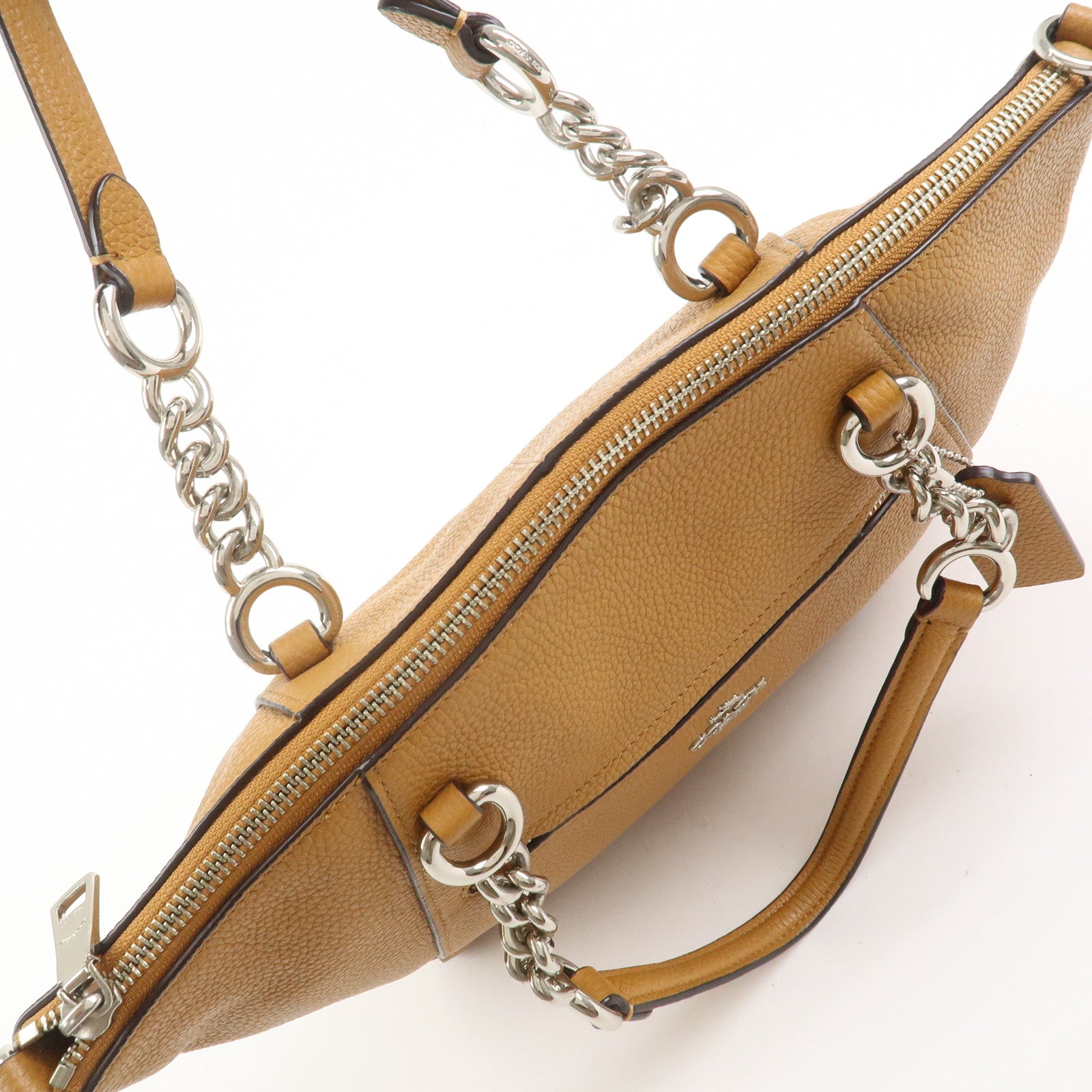 COACH Prairie Leather 2Way Shoulder Bag Hand Bag Brown