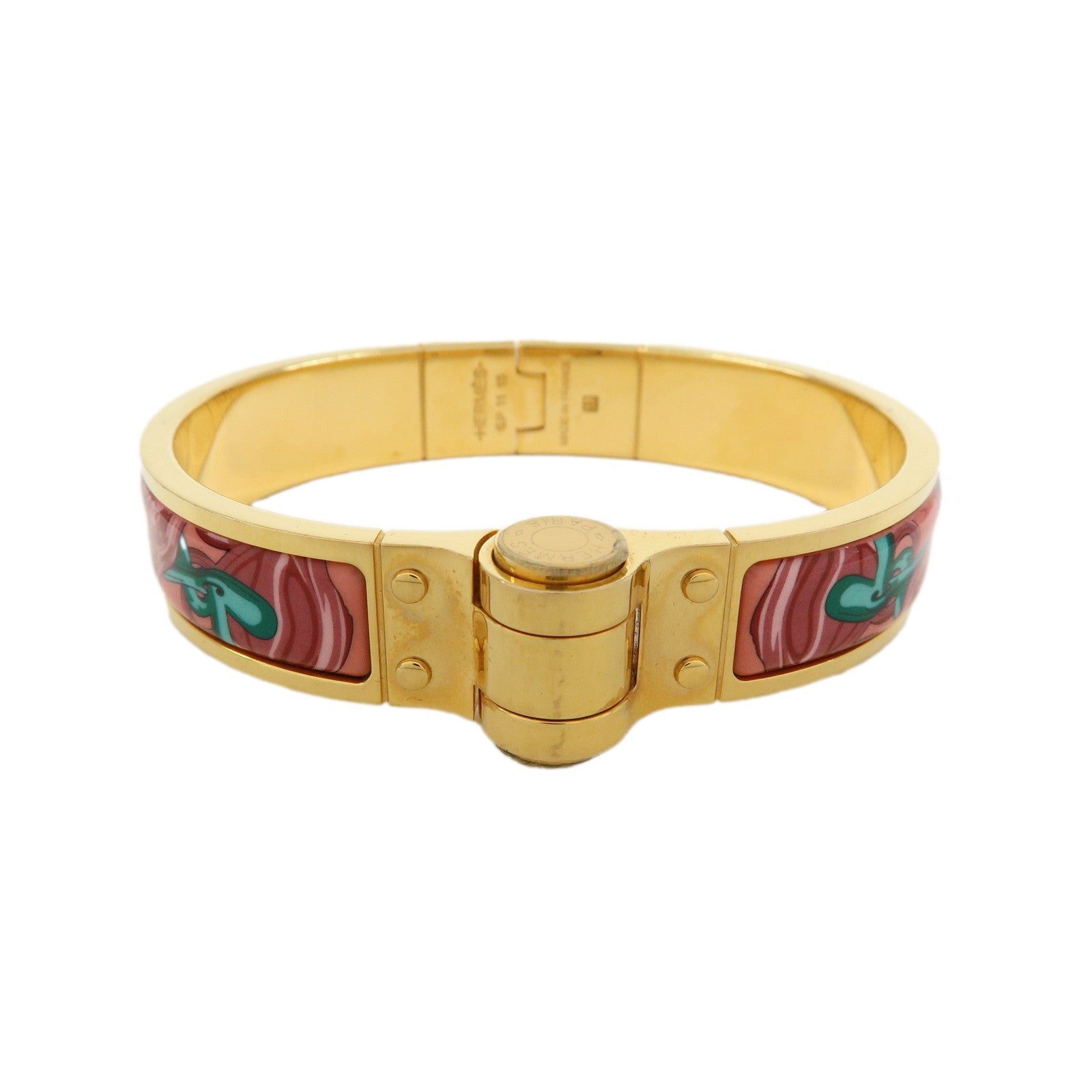 HERMES Metal Charniere Bracelet Bangle BRIDES de GALA Pink Gold