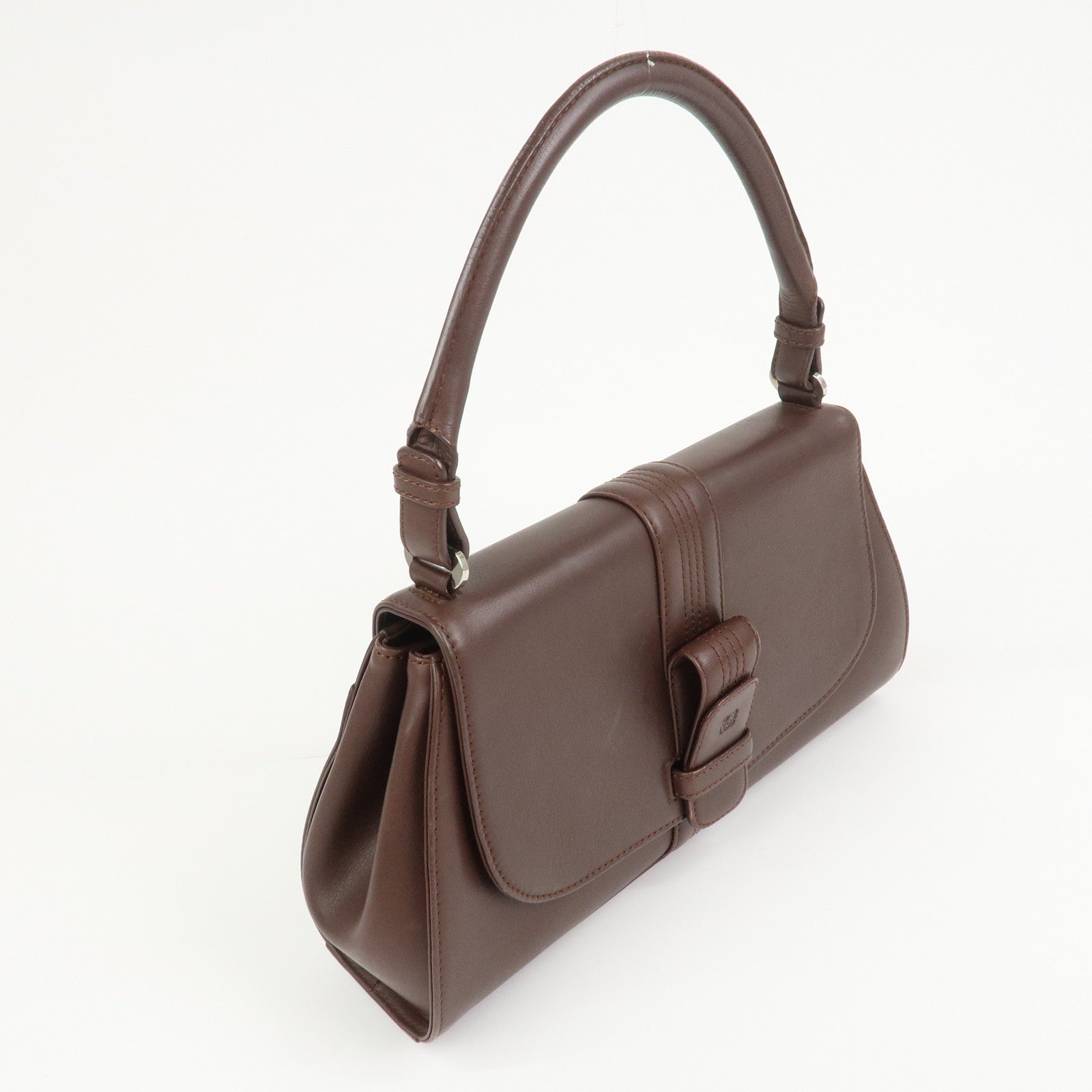 LOEWE Anagram Leather Hand Bag Shoulder Bag Brown