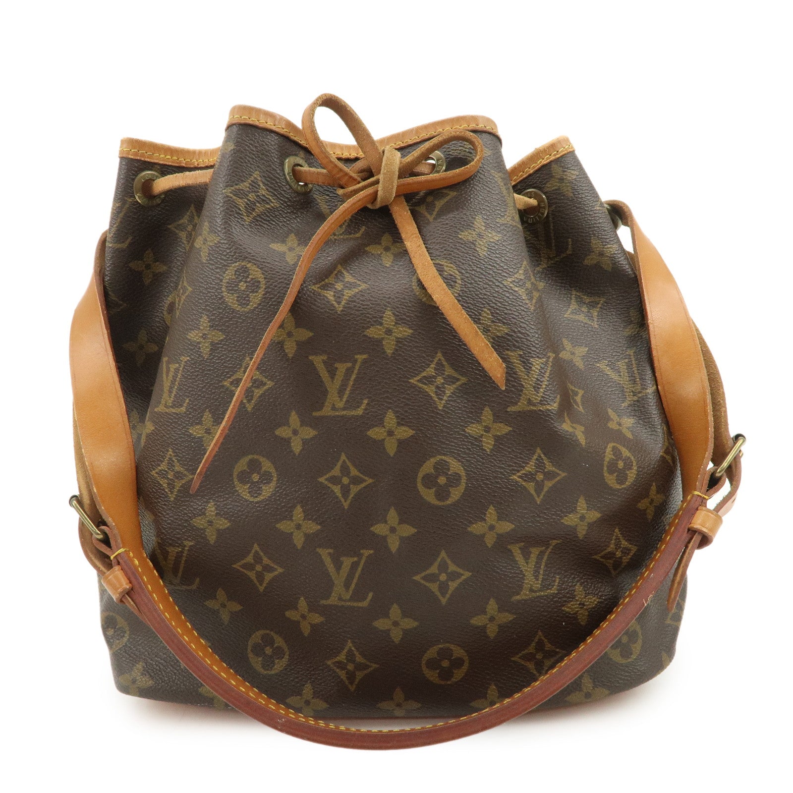 Louis Vuitton Monogram Canvas Petit Noe Shoulder Bag Brown M42226