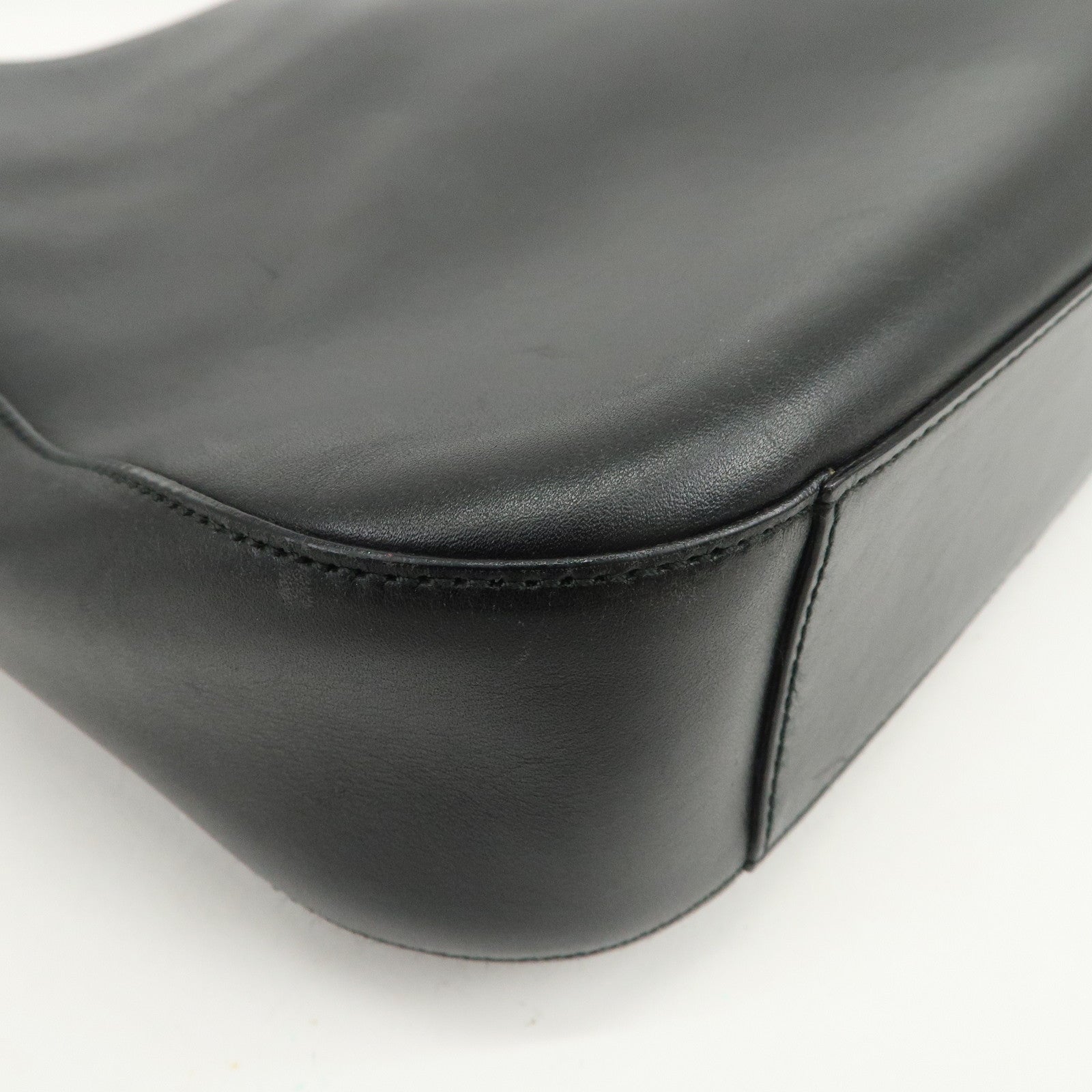 PRADA Logo Leather Shoulder Bag Crossbody Bag Black