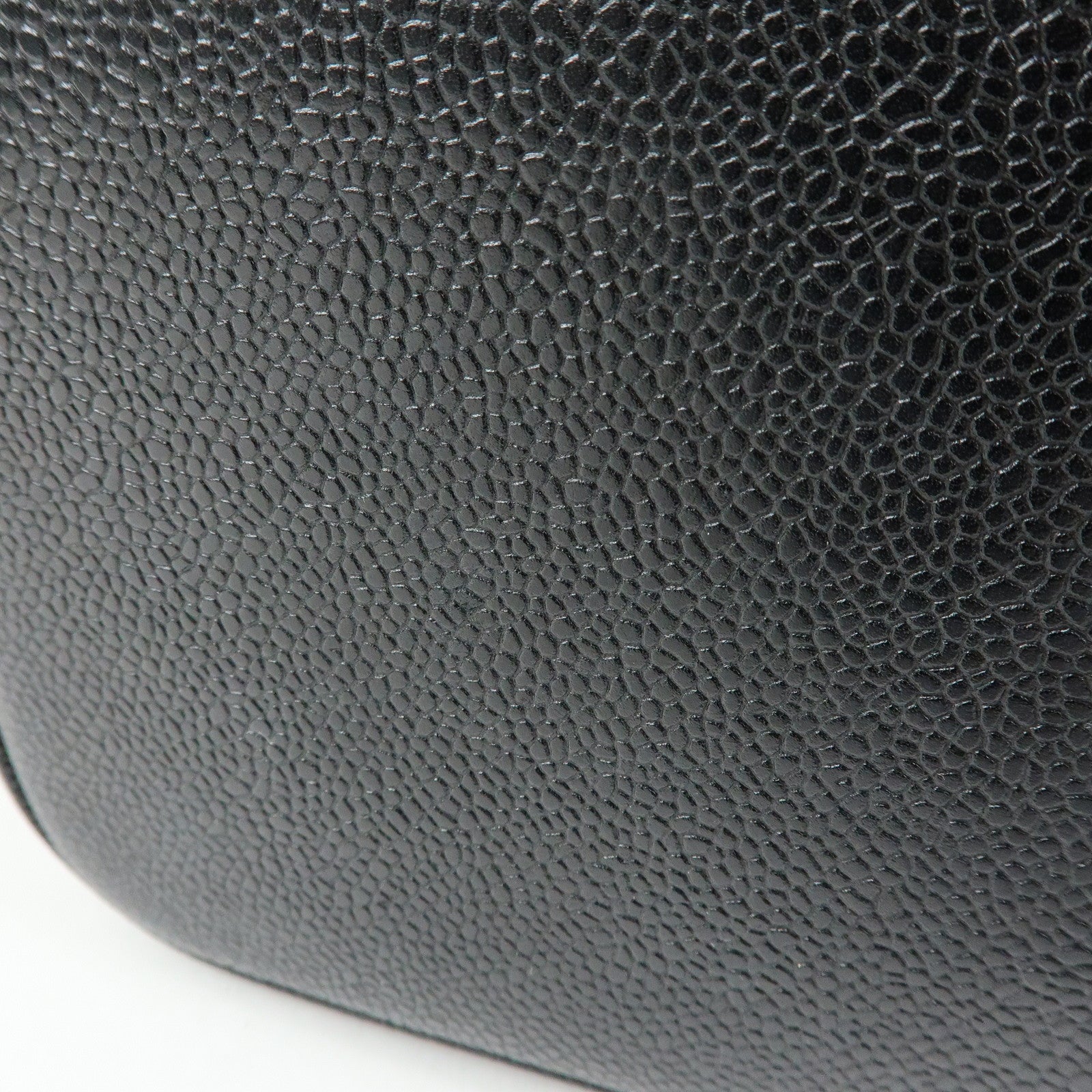 CHANEL COCO Mark Cavairskin Vanity Bag Hand Bag Black A01998