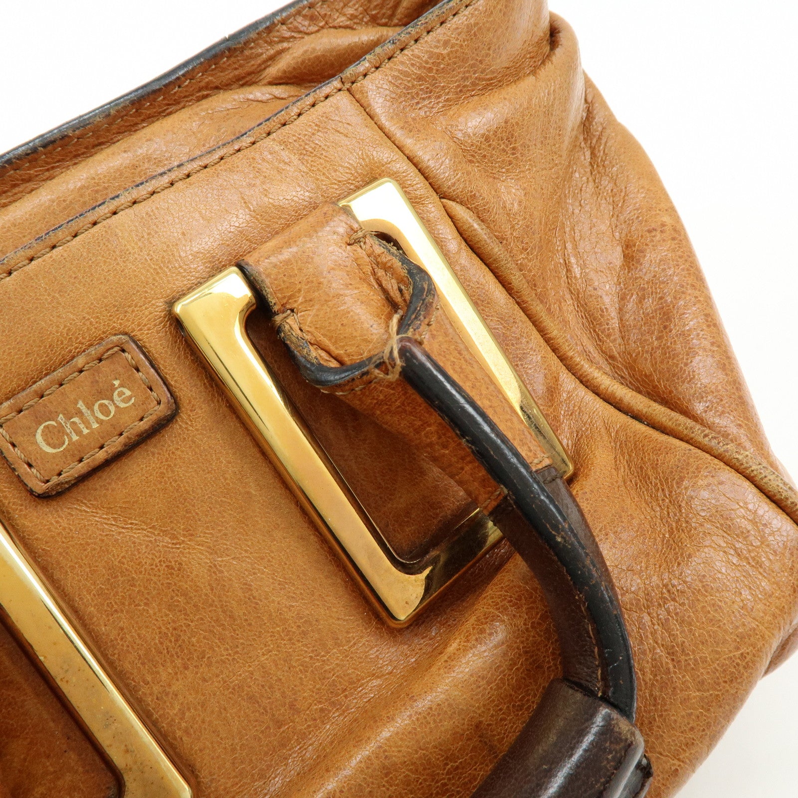 Chloe Ethel Leather 2Way Bag Shoulder Bag Hand Bag Brown