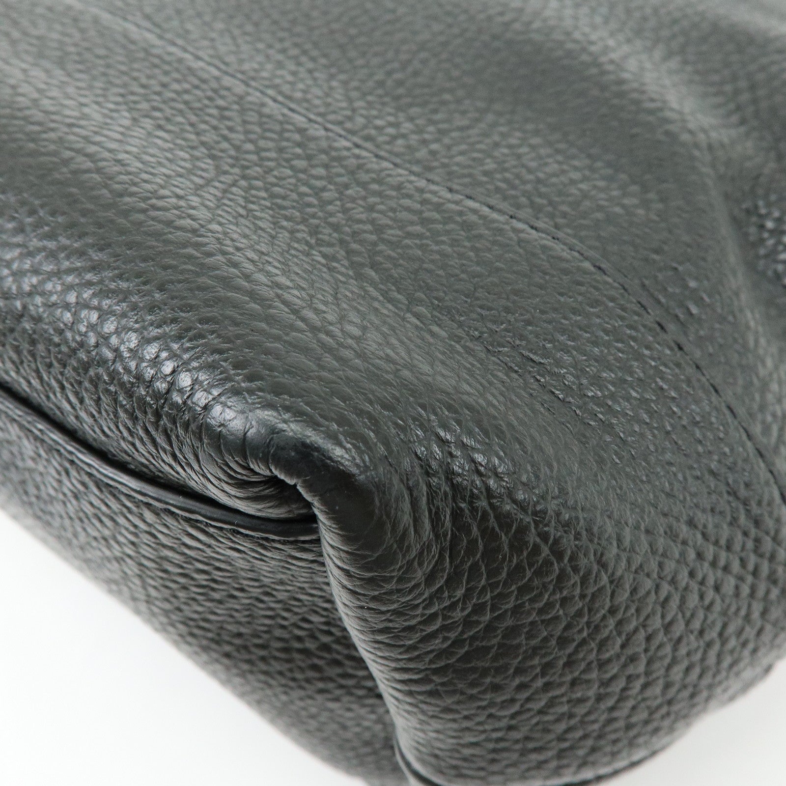 COACH Leather Tote Bag Hand Bag Shoulder Bag Black