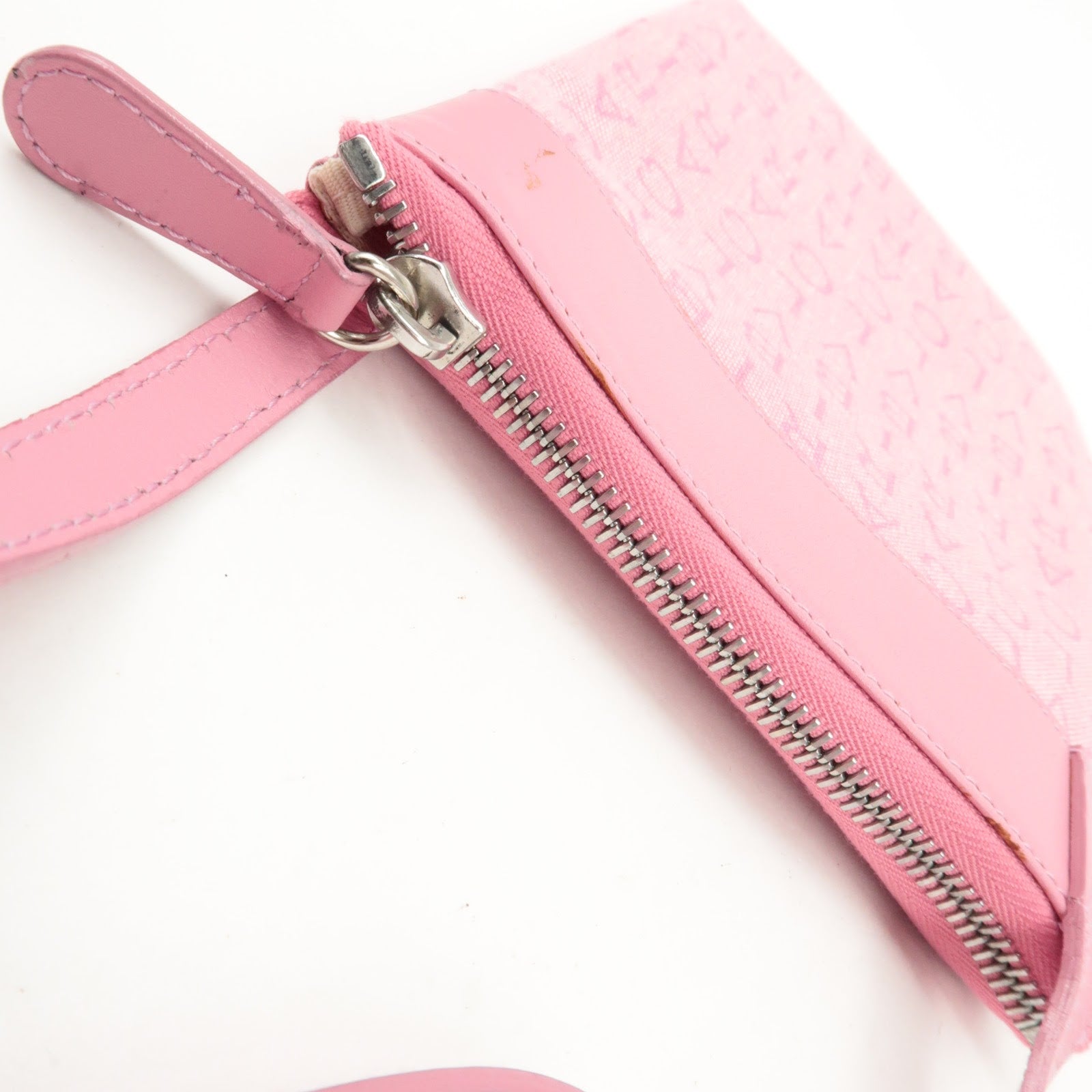 BVLGARI Logo Mania Leather Canvas Shoulder Bag Crossbody Bag Pink Used