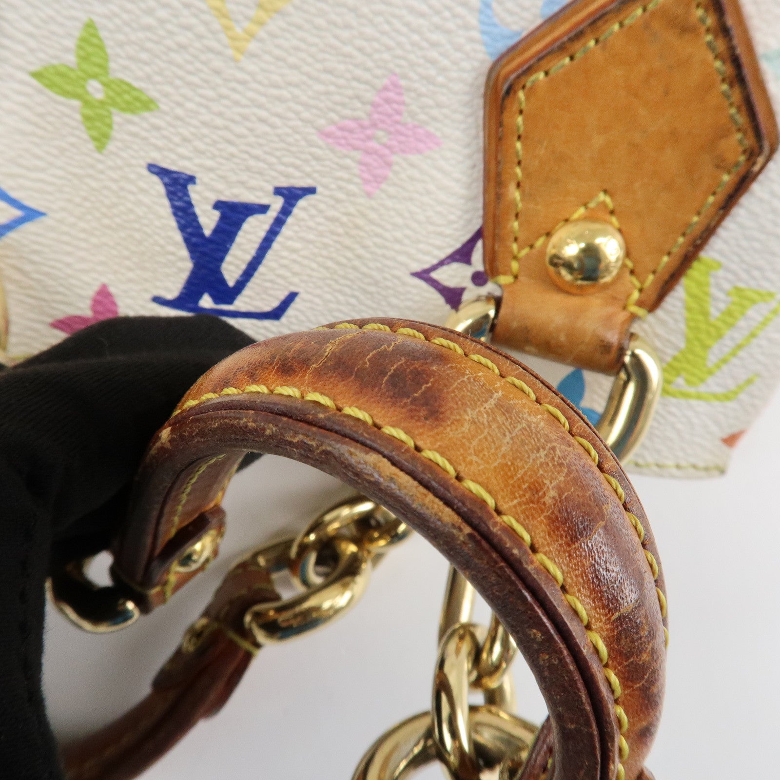 Louis Vuitton Monogram Multicolor Audra Hand Bag Blanc M40047 Used