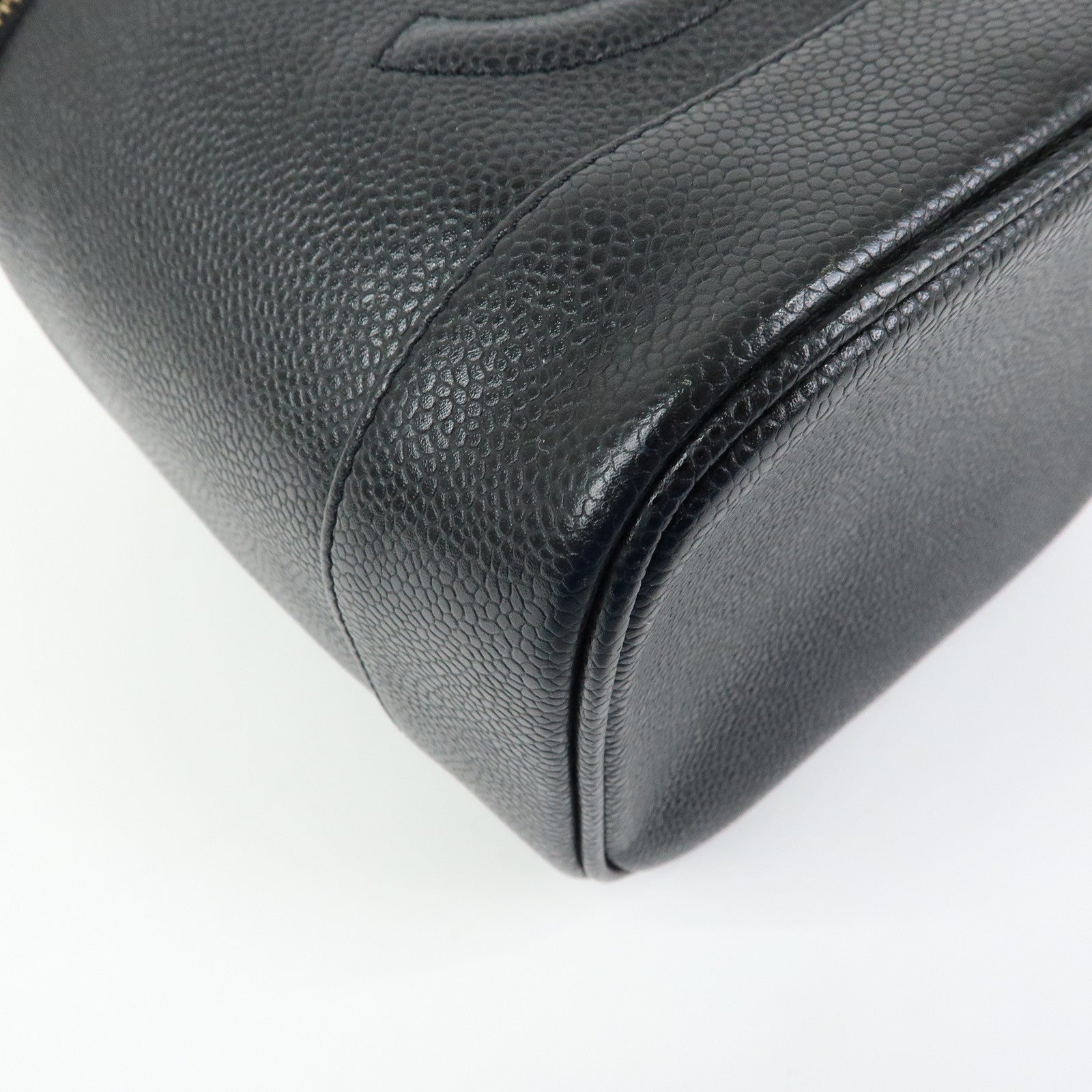 CHANEL COCO Mark Caviarskin Vanity Bag Hand Bag Black A01998