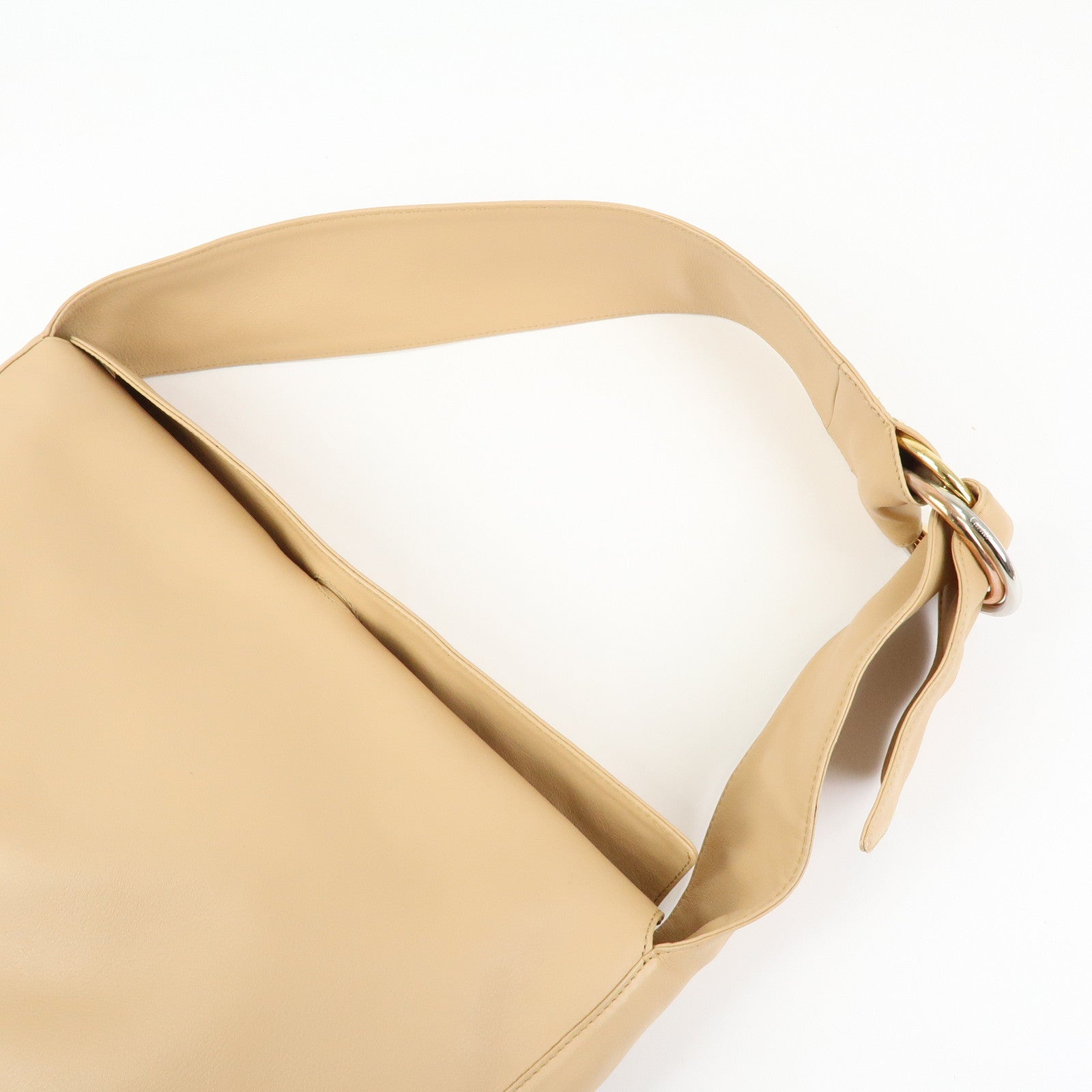 Cartier Trinity Leather Shoulder Bag Hand Bag Beige