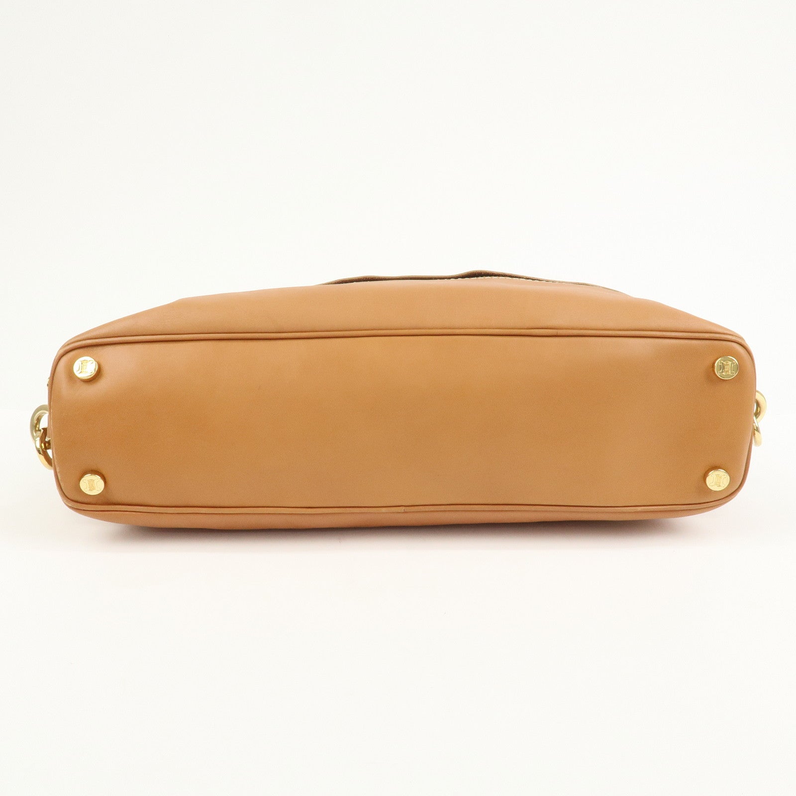 CELINE Macadam Leather Shoulder Bag Hand Bag Brown