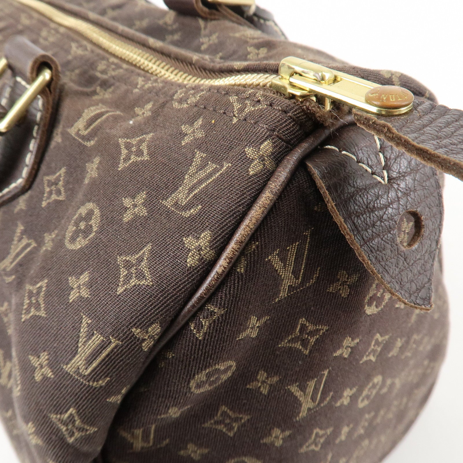 Louis Vuitton Monogram Mini Lin Speedy 30 Boston Bag Ebene M95224 Used
