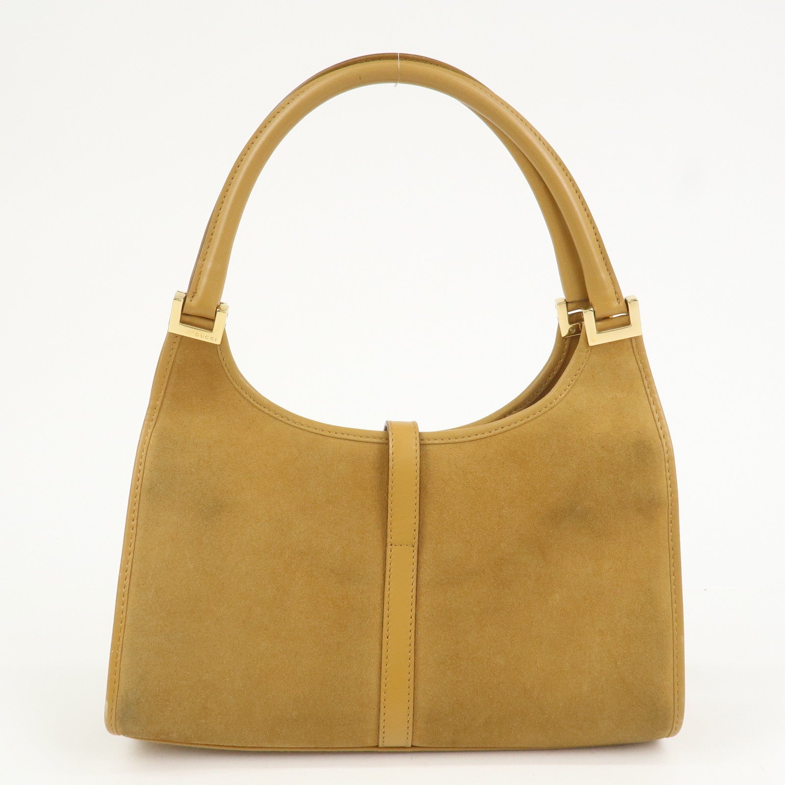 GUCCI Jackie Suede Leather Shoulder Bag Hand Bag Camel 002・1068