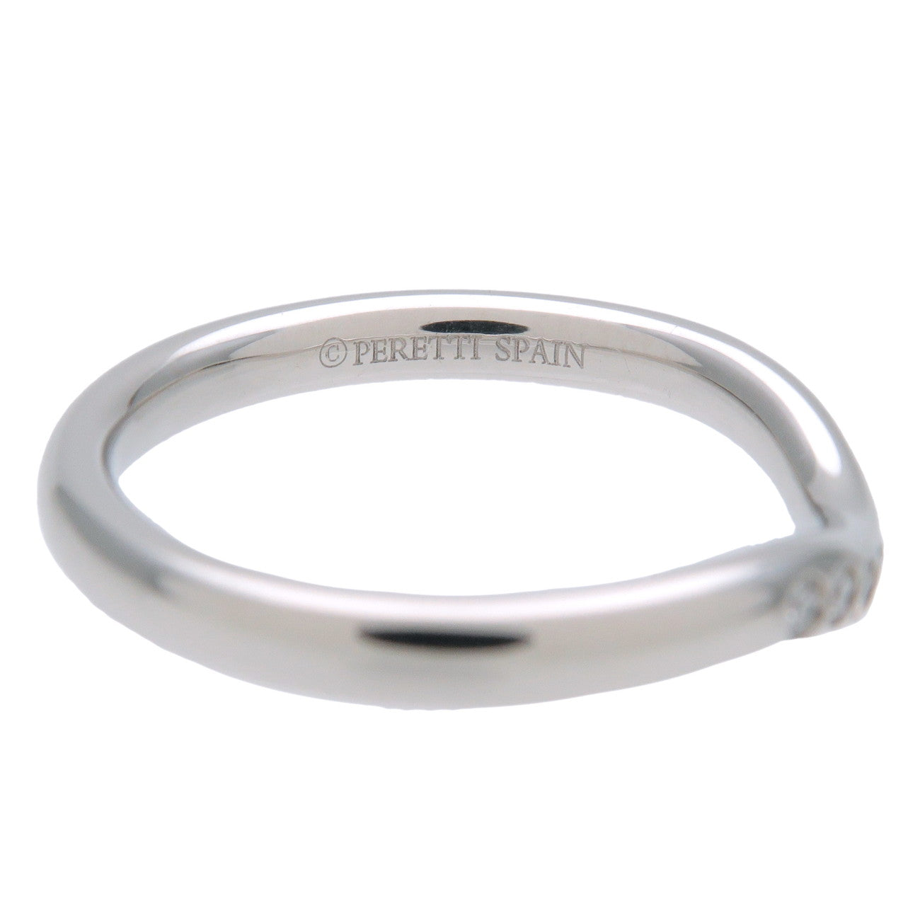 Tiffany & Co Curved Band 9P Diamond Ring 950PT Platinum US4 EU46.5 Used