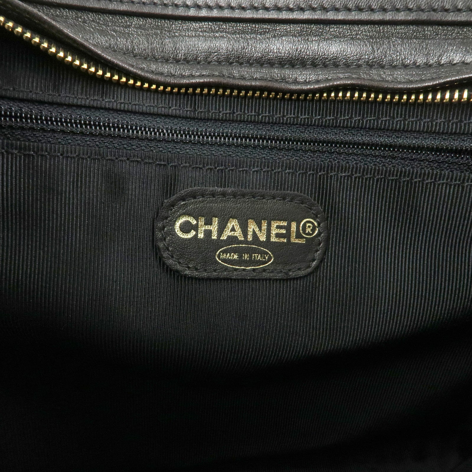 CHANEL COCO Mark Lambskin Tote Bag Shoulder Bag Dark Brown