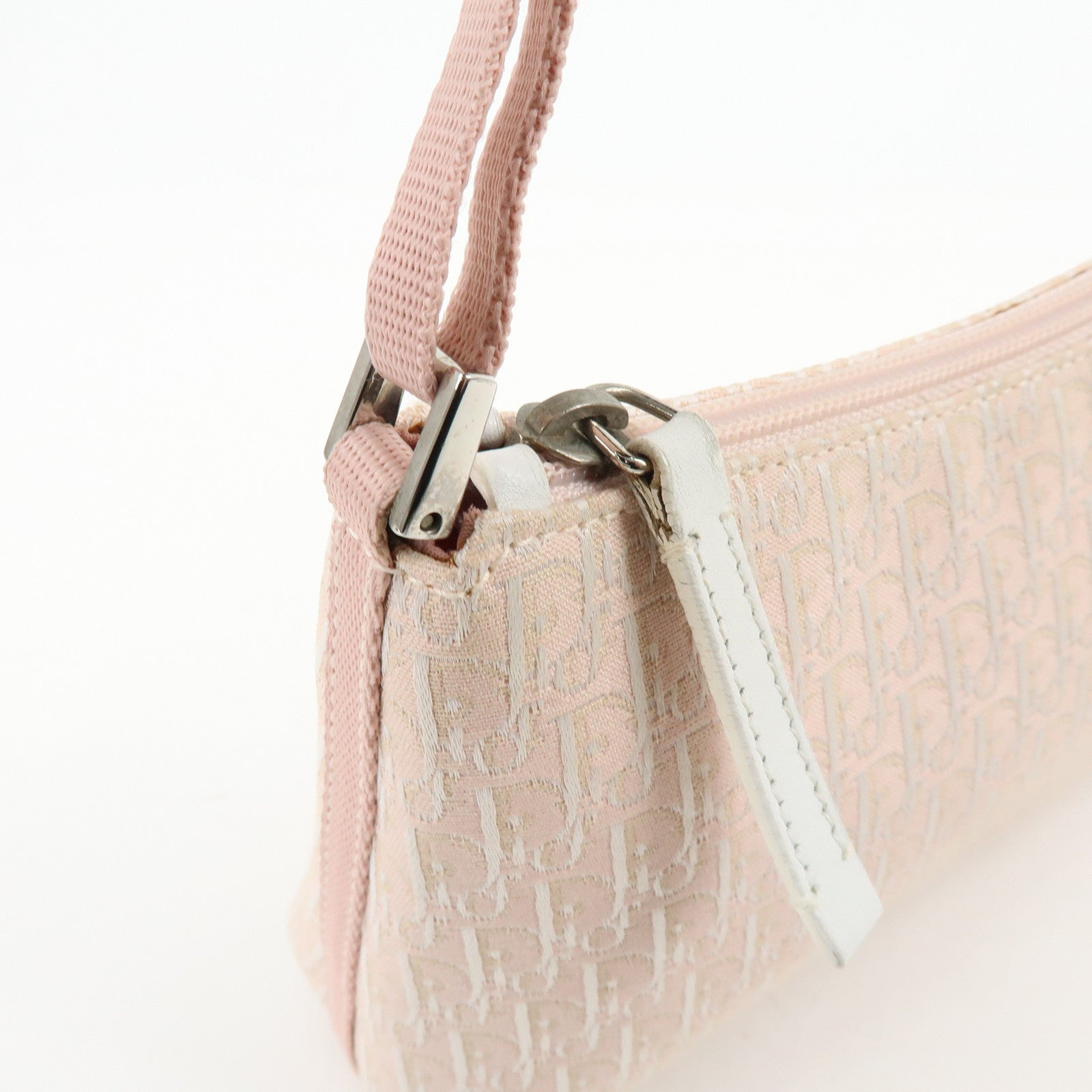 Christian Dior Trotter Canvas Leather Shoulder Bag Hand Bag Pink