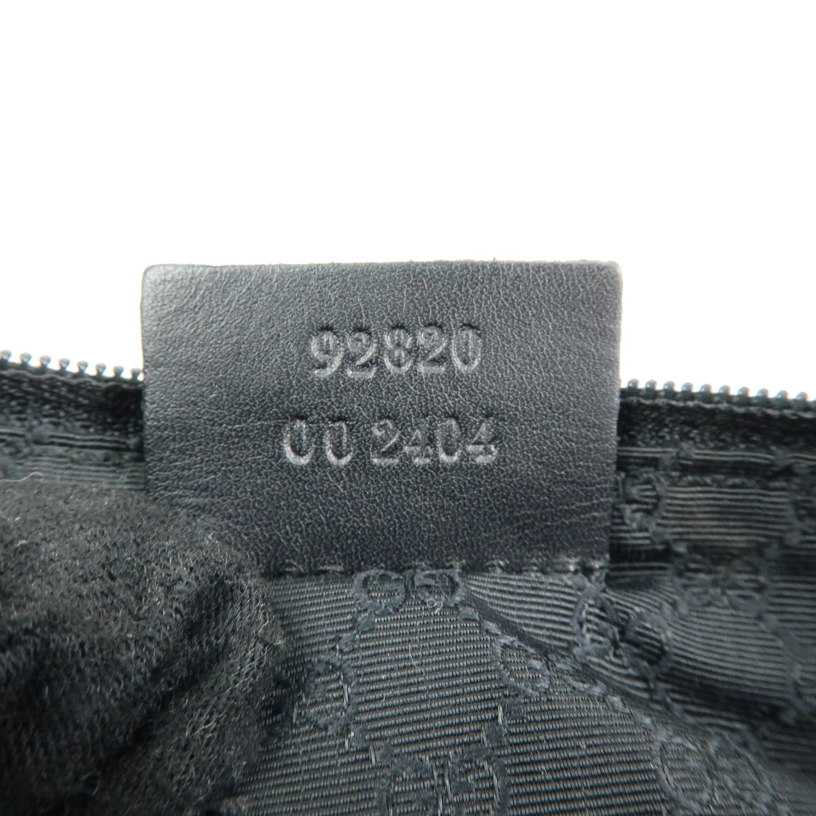 GUCCI Logo Canvas Leather Small Hand Bag Black Beige 92820
