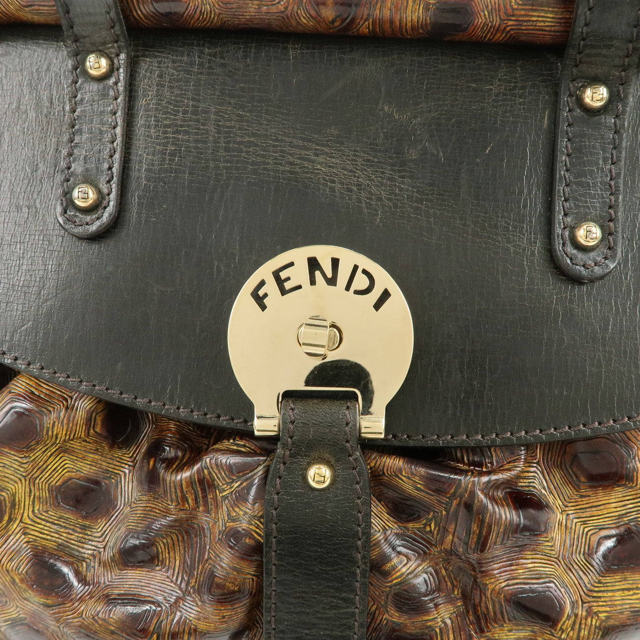 FENDI Bolsa Magic Hand Bag Shoulder Bag Brown 8BN144