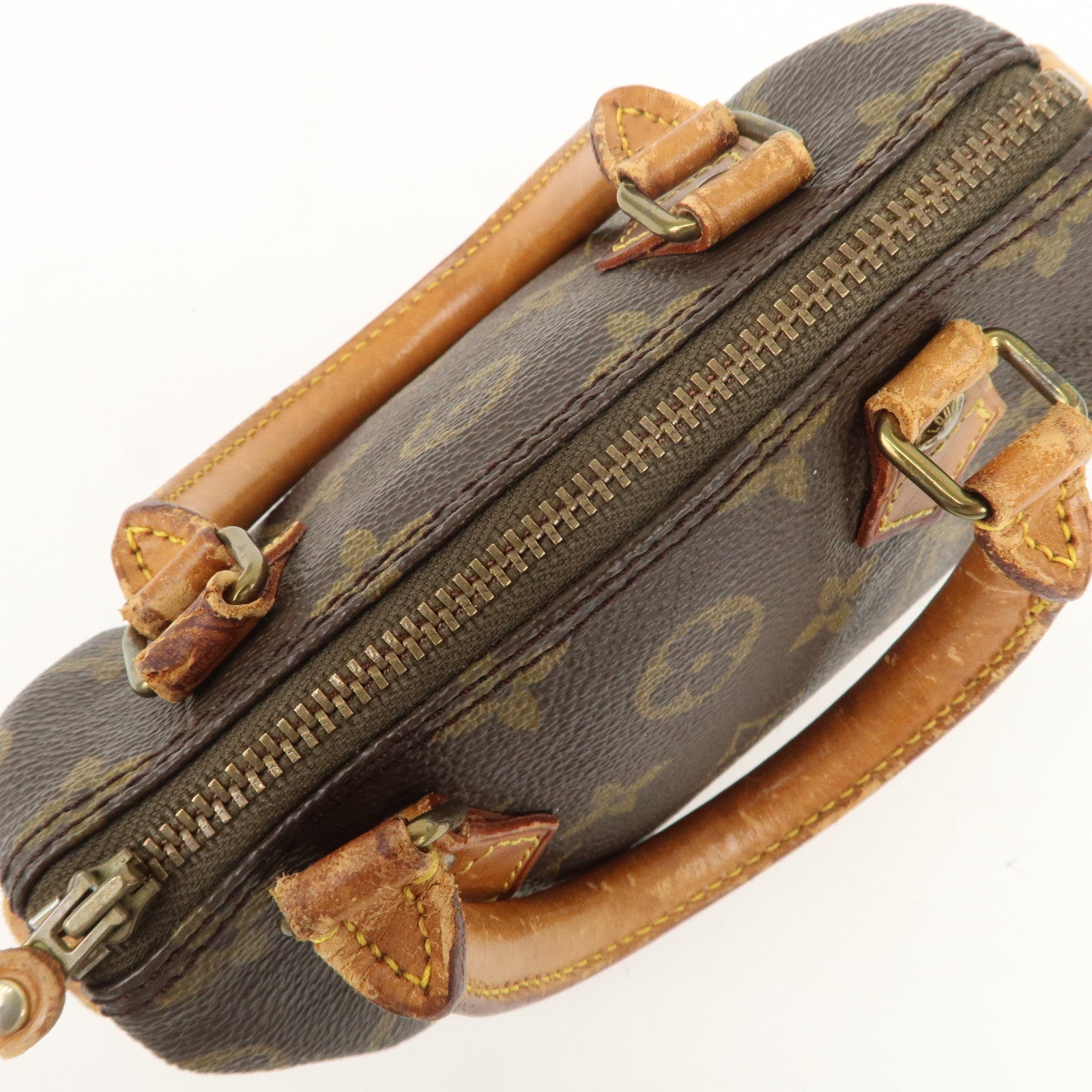 Louis Vuitton Monogram Mini Speedy Hand Bag Boston Bag Brown M41534